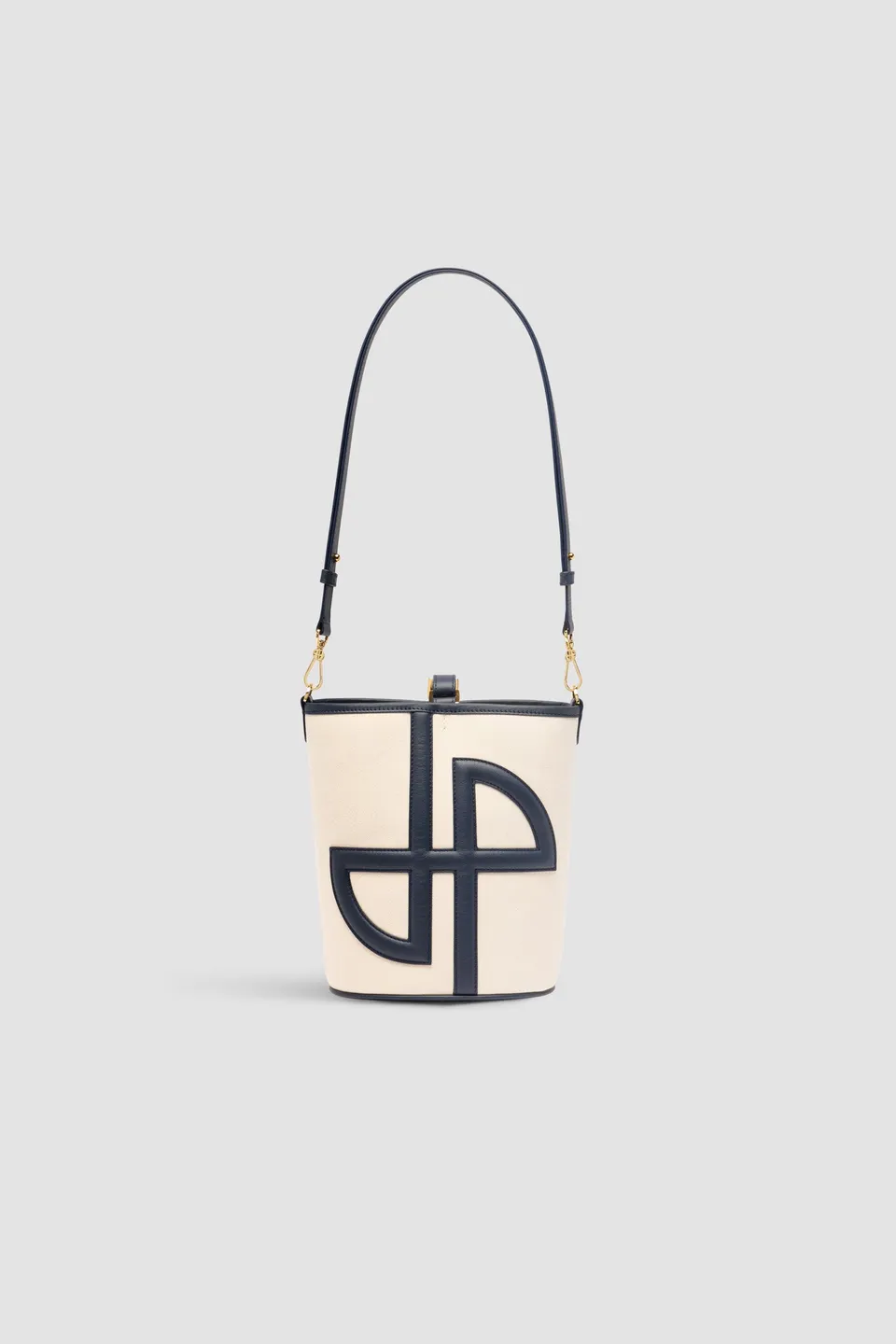 Patou Bags BA021 petit sac seau cuir toile bleu marine noir