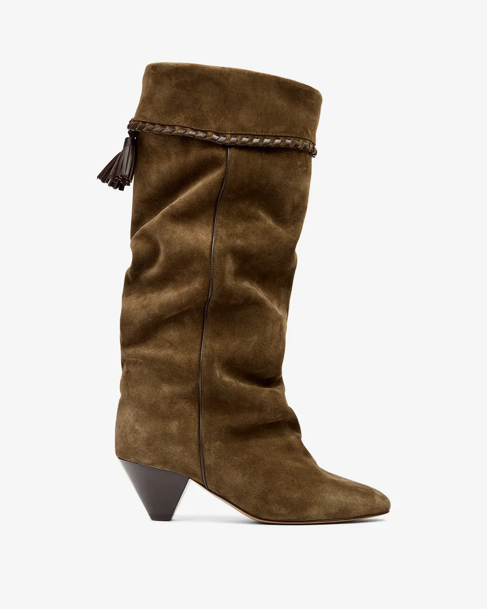 Isabel Marant Elita bottes bronze suède talon 5,5 cm