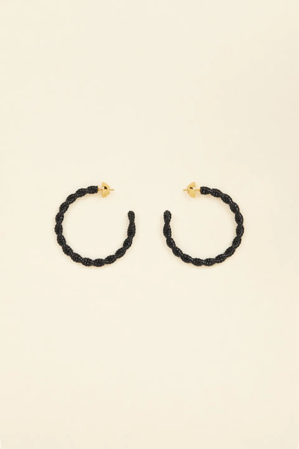 Patou JW073 boucles créoles tressées laiton Black noir