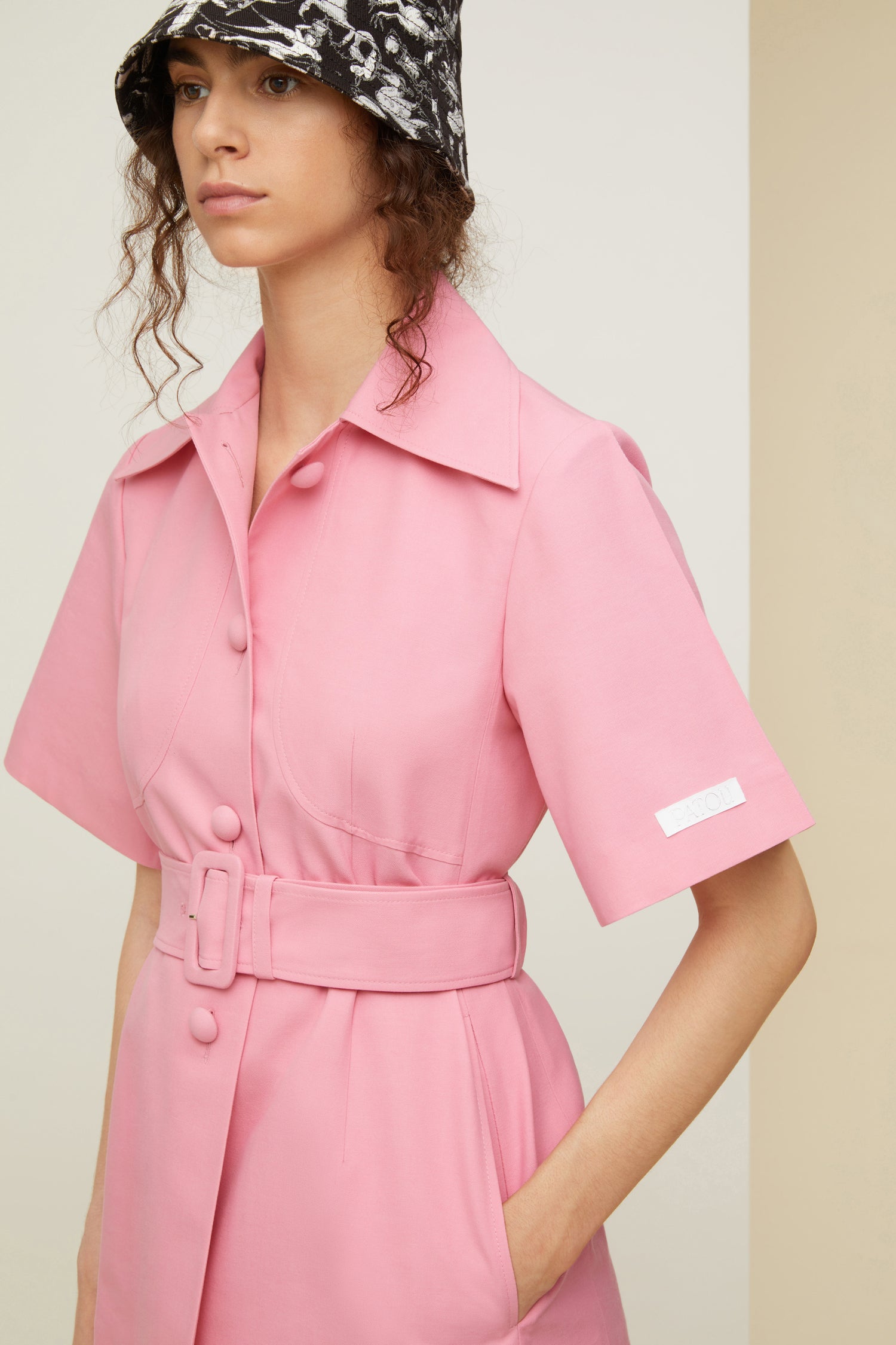 Patou JA022 veste courte coton laine rose