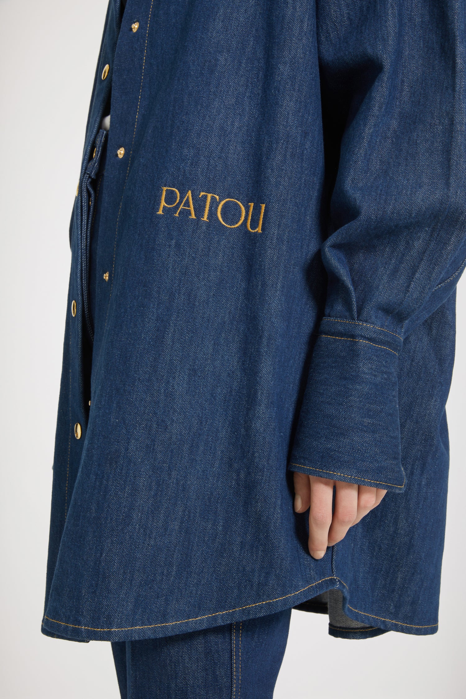 Patou OU021 surchemise denim coton bleu rodeo oversize