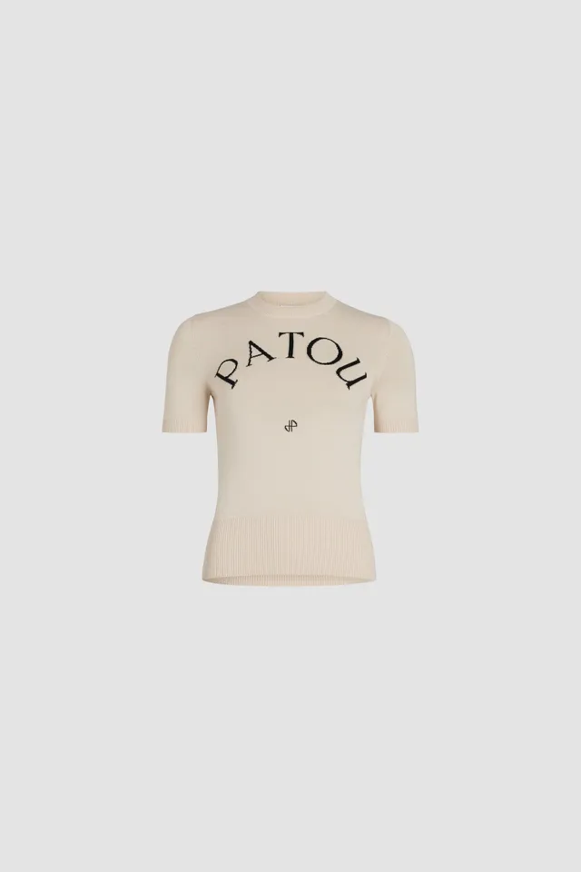 Patou KN068 top jacquard coton bio manches courtes angora