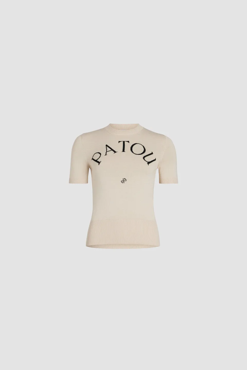 Patou KN068 top jacquard coton bio manches courtes angora