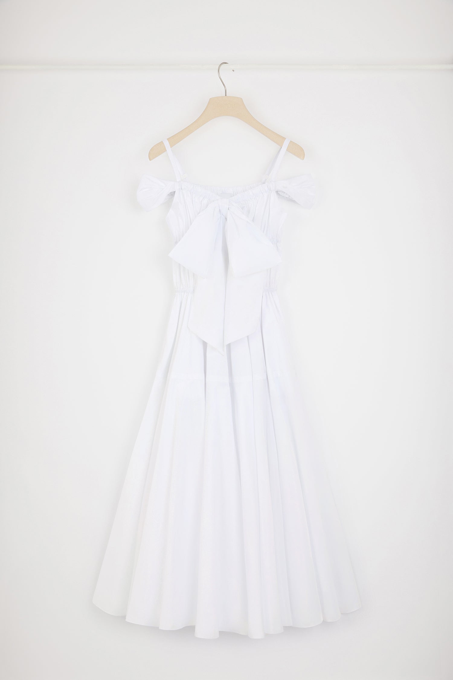 Patou P24DR133 robe midi blanche faille recyclée