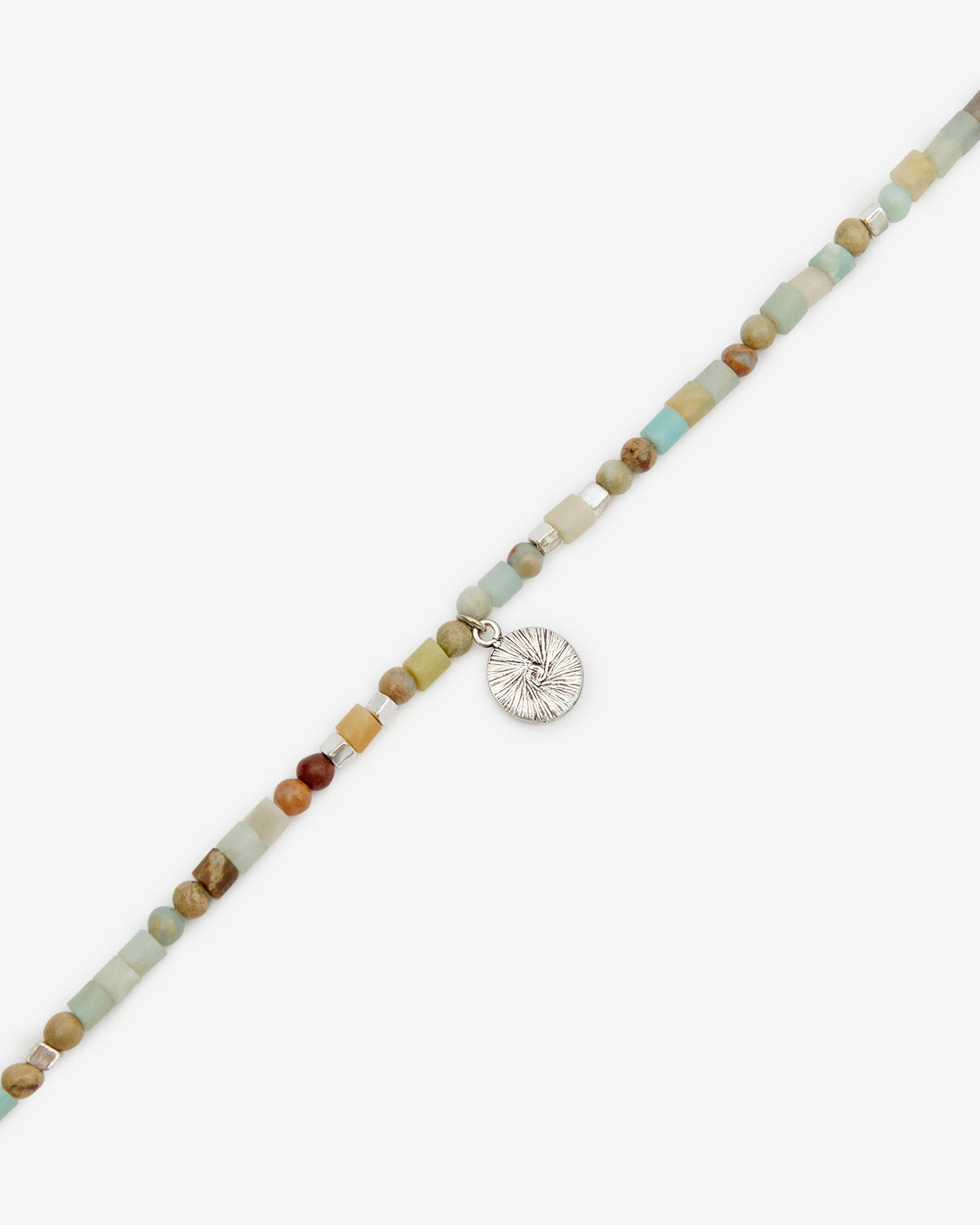 Isabel Marant Pierce collier pastel vert-argenté jaspe