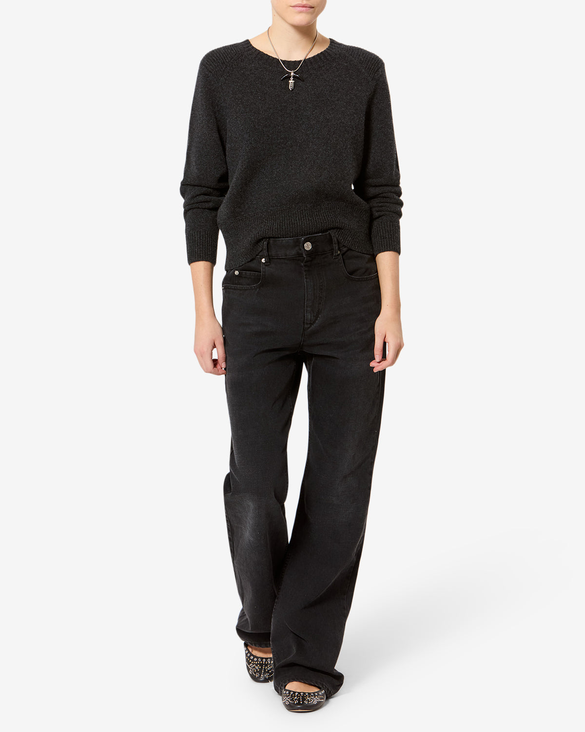 Isabel Marant Cornelia Pull Gris Foncé Laine Cachemire