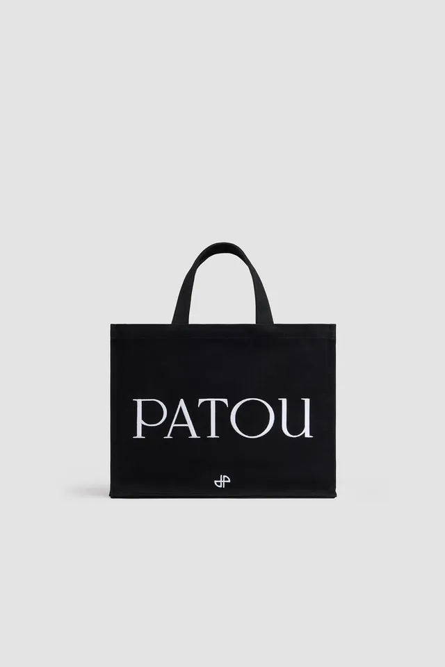 Patou Bags P25AC088 tote toile coton noir TU logo brodé