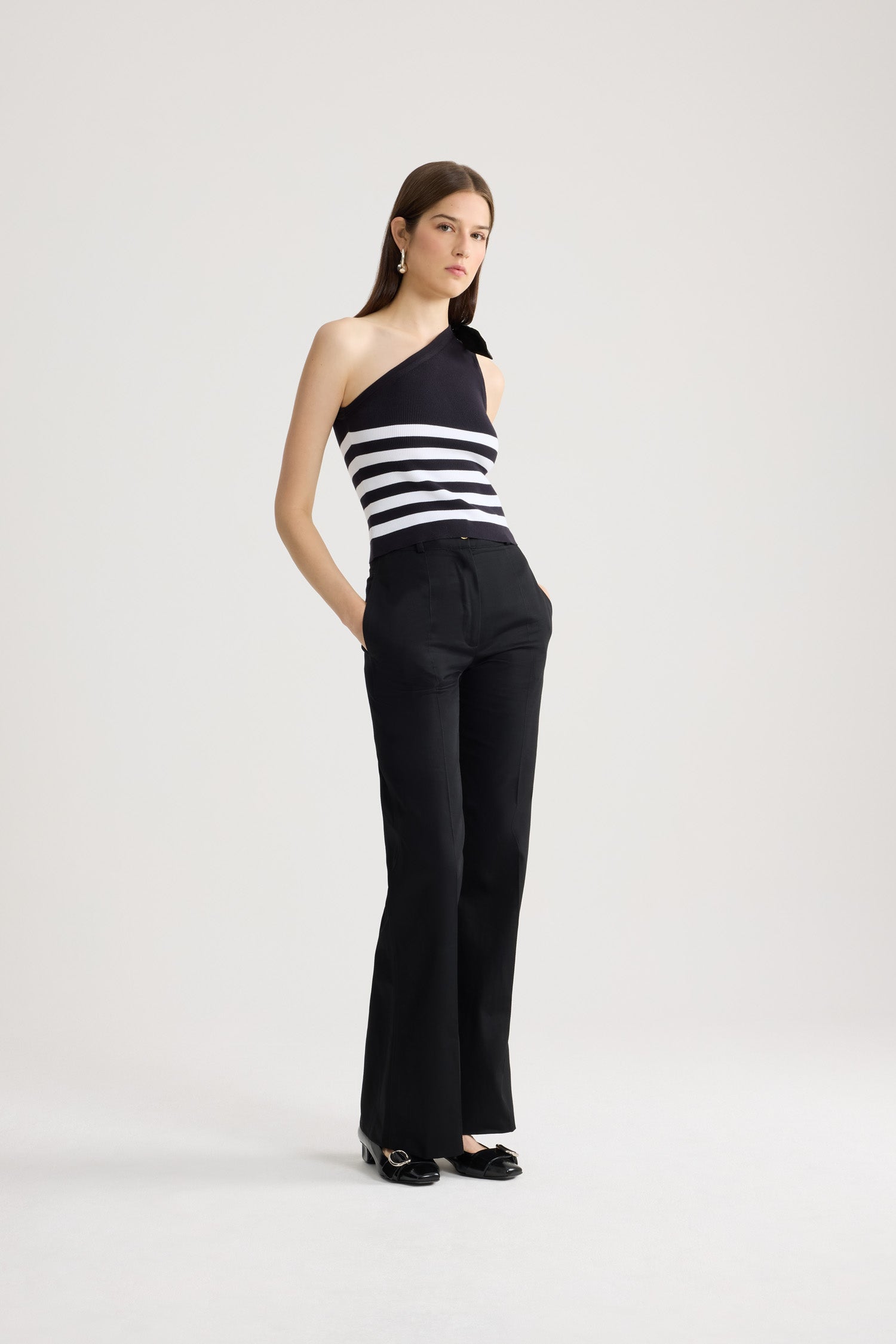 Patou KN333 top rayé asymétrique coton Offshore Stripes XS-XL