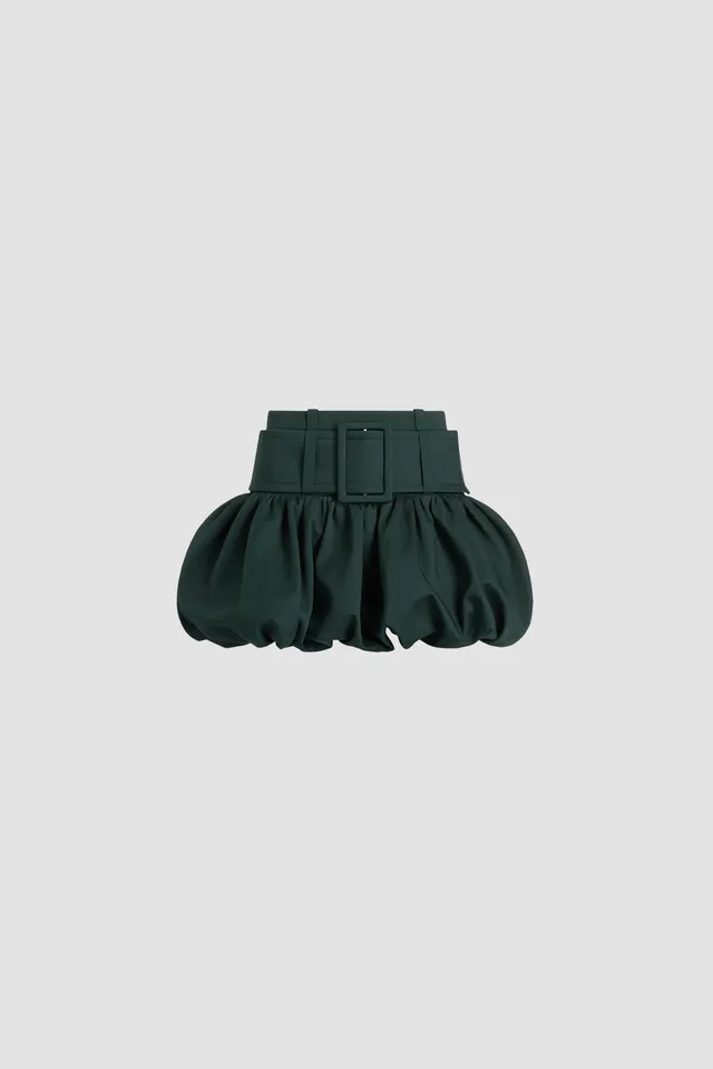 Patou SK097 mini-jupe bulle coton bio verte Garden Green