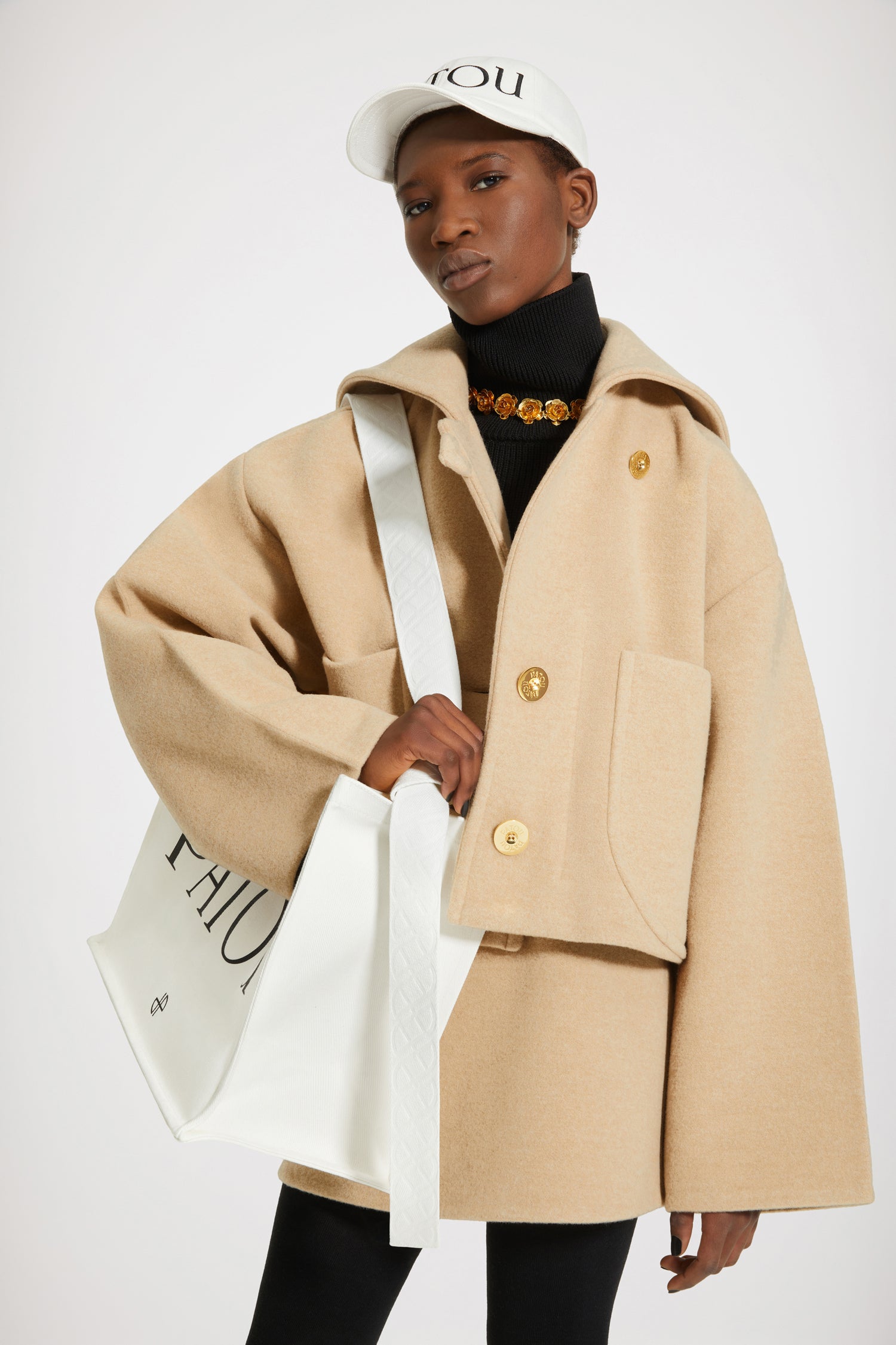 Patou CO014 manteau laine biscuit beige taille 38