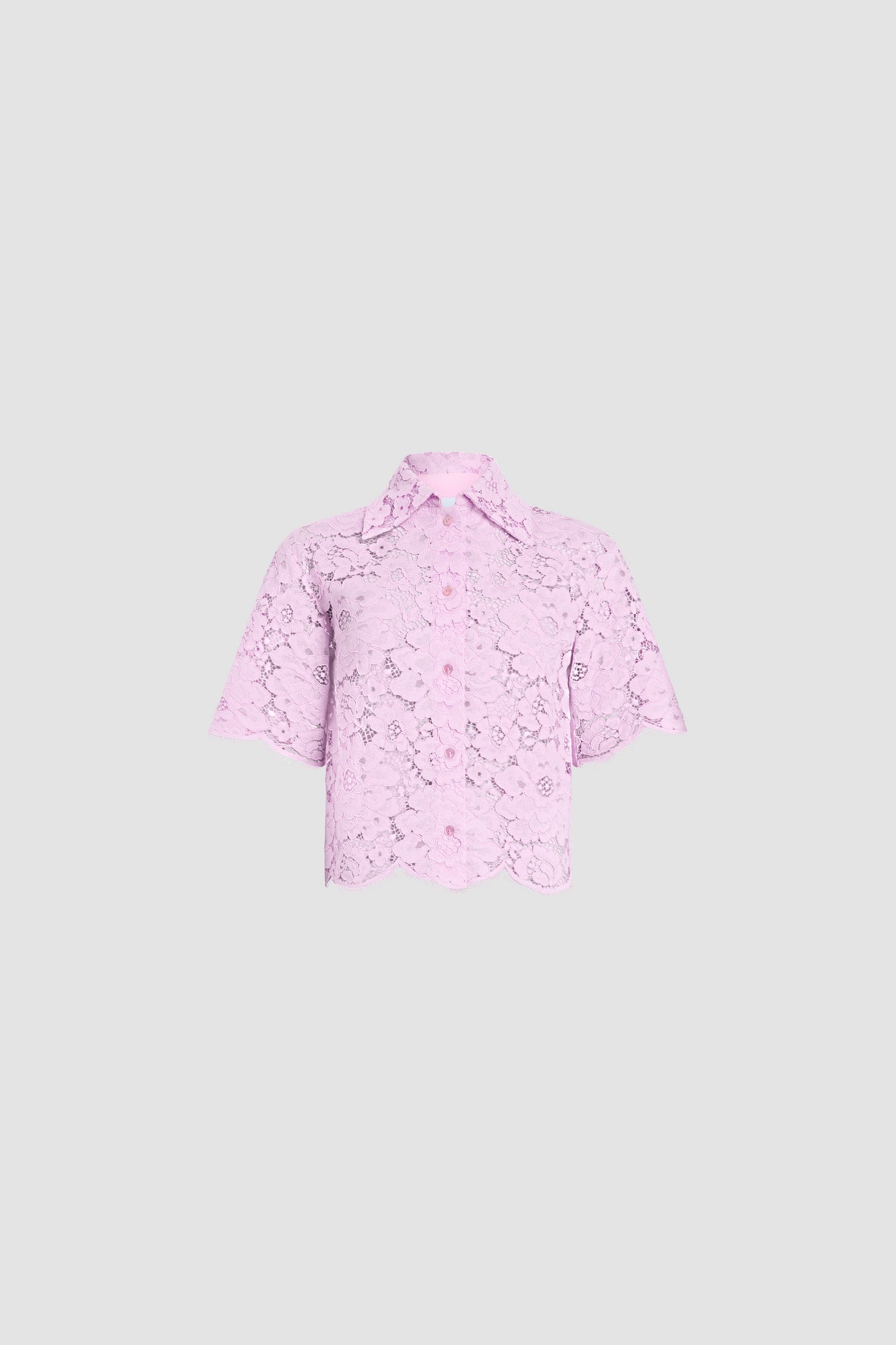Patou BL056 chemise Pink Parfait 38 broderie fleurs
