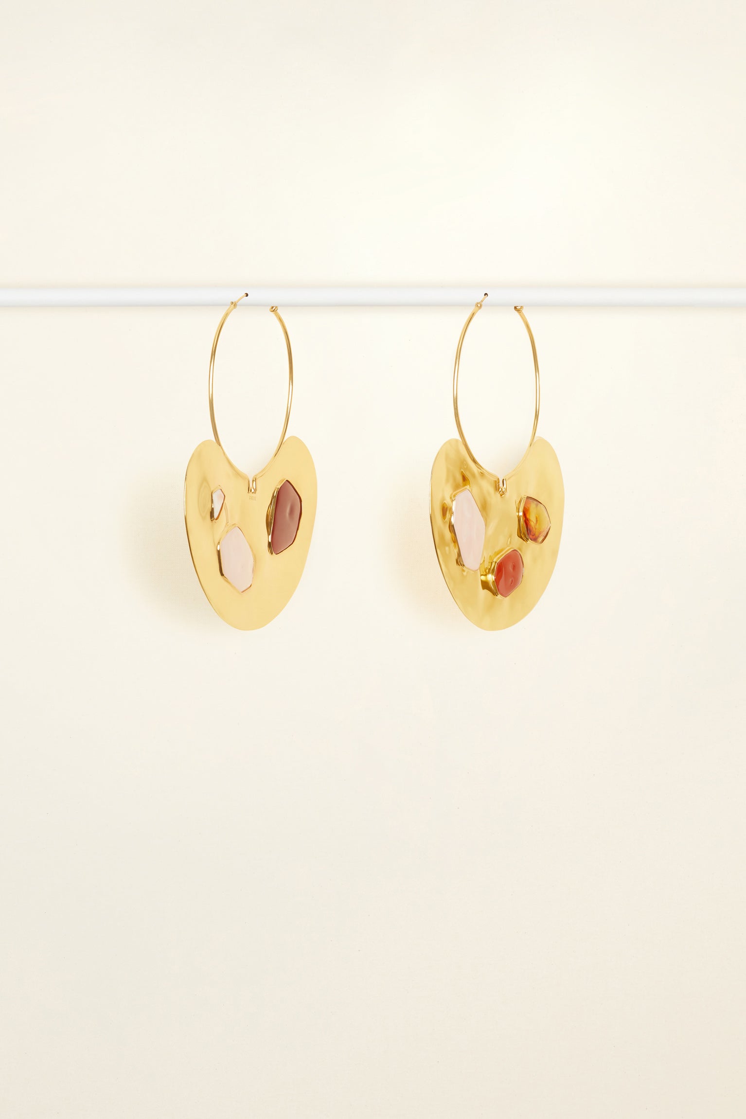 Patou Boucles JW013 Créoles Gold Stones larges