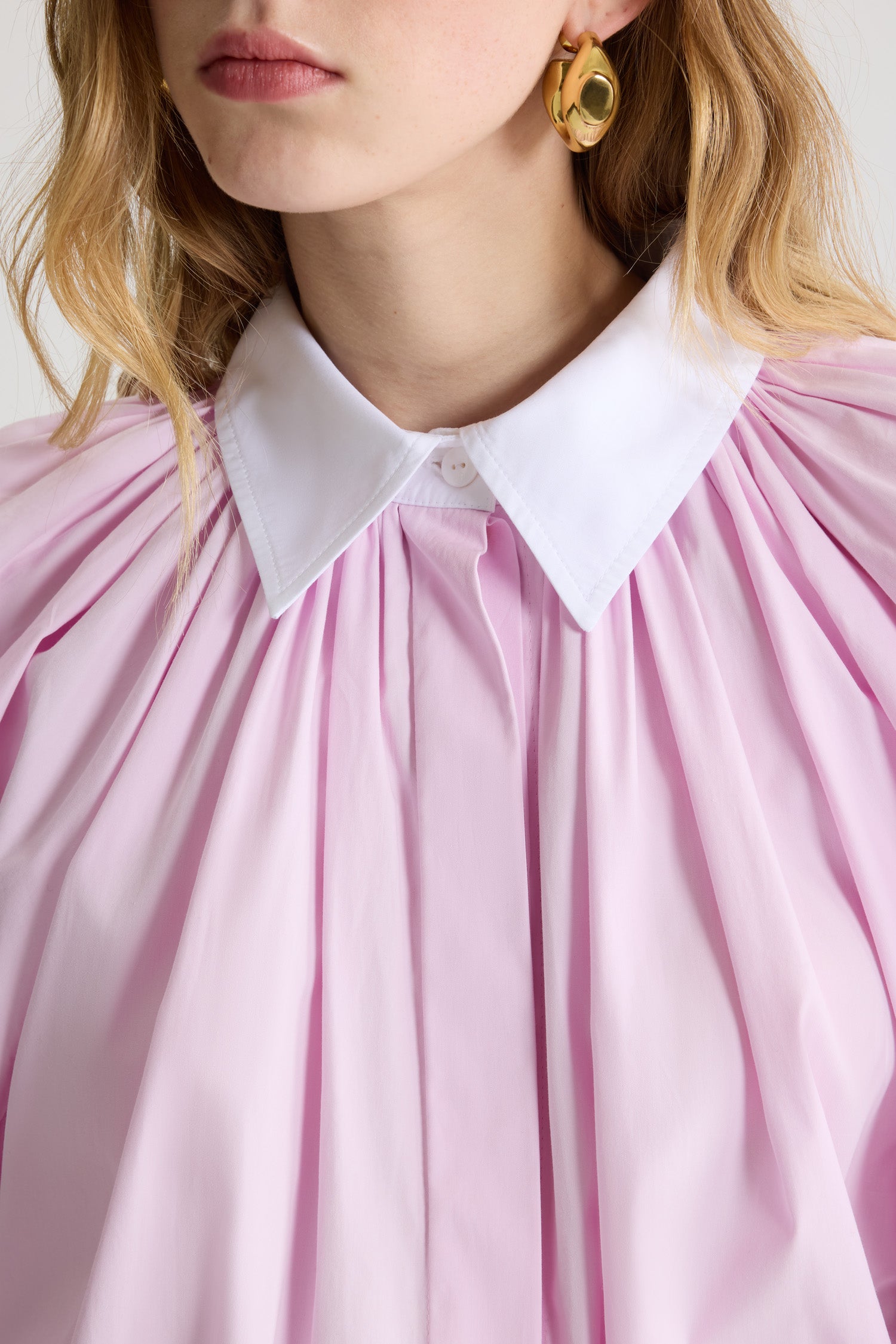 Patou BL050 blouse rose coton bio manches ballon