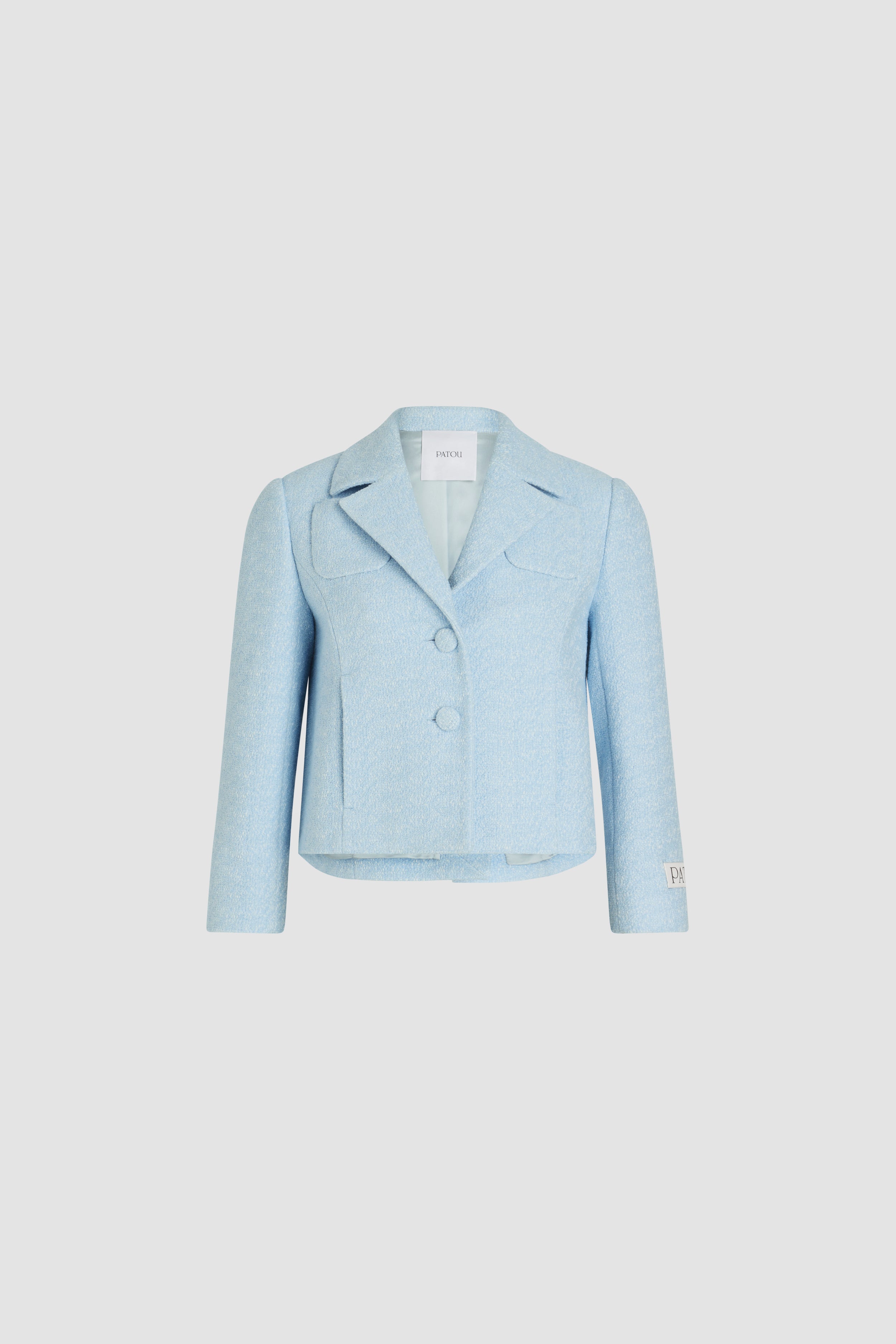 Patou JA046 veste tailleur tweed coton bio Skylight Blue