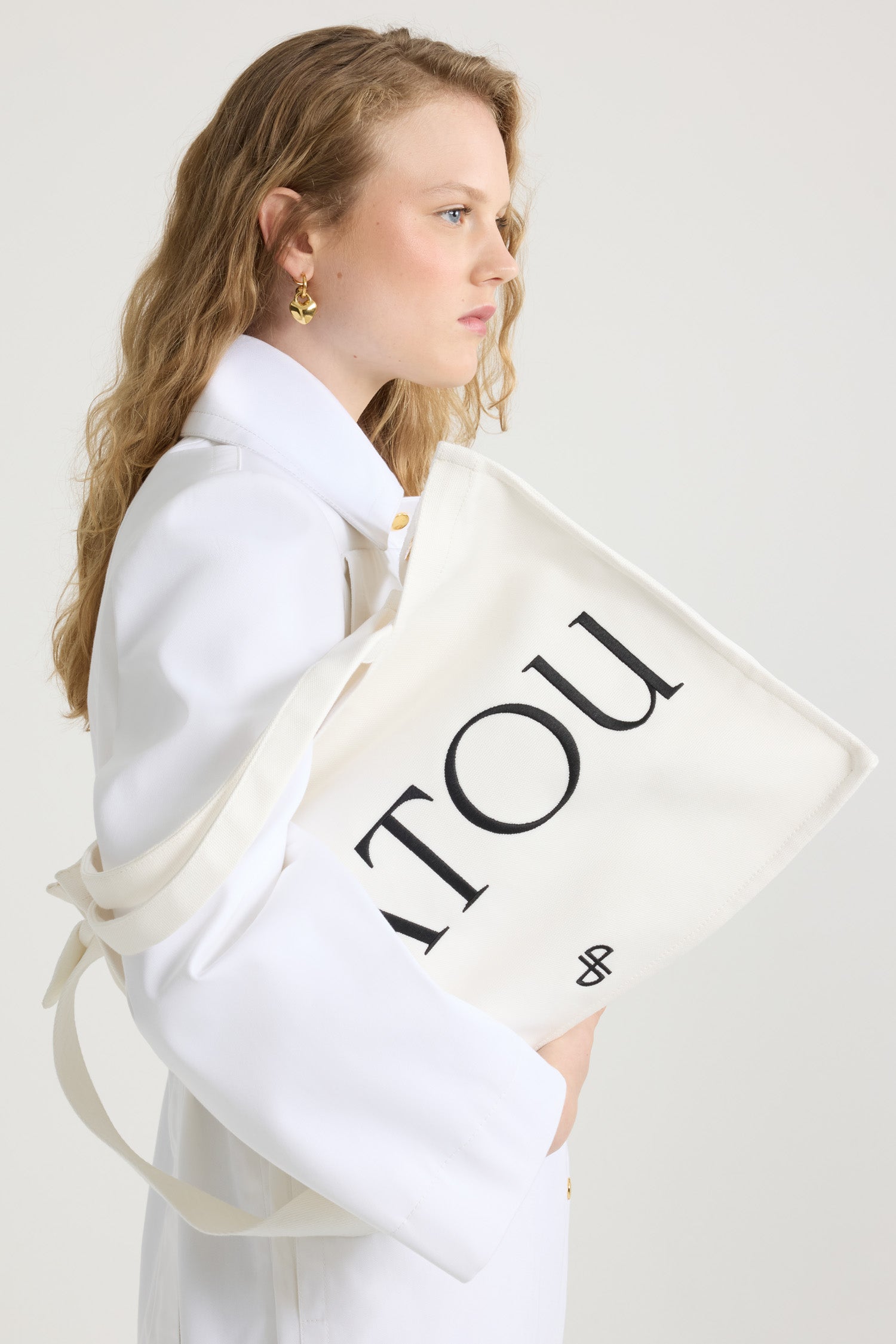 Patou AC045 tote toile coton blanc grand
