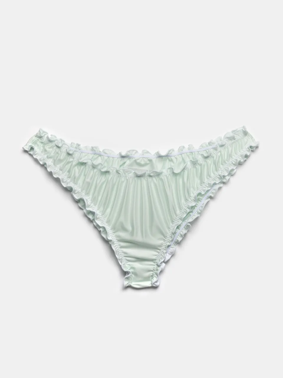 Ester Manas Lingerie Silky Green Ruffled Panties culotte menthe