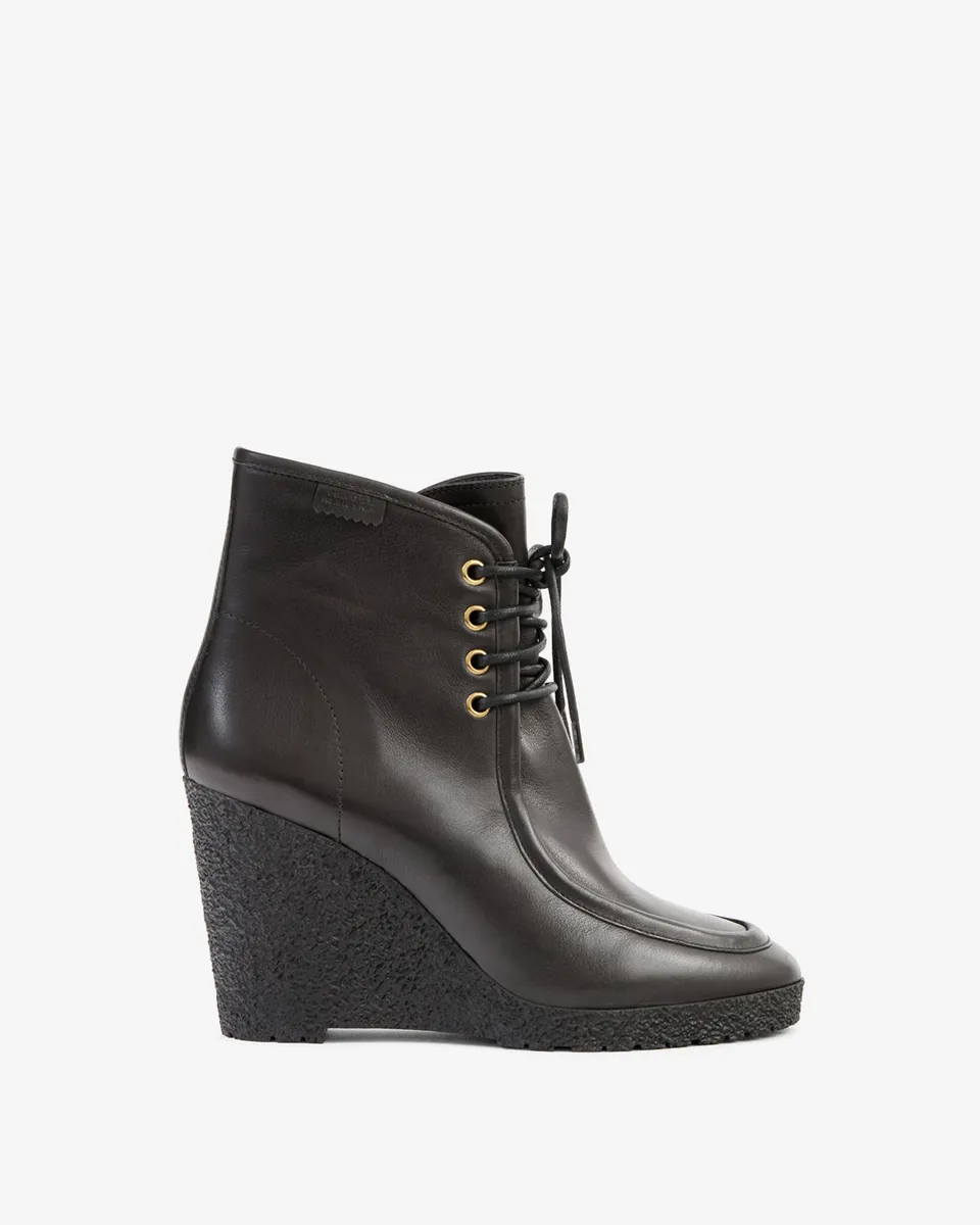 Isabel Marant Cylia bottines cuir noir talon 7,5 cm