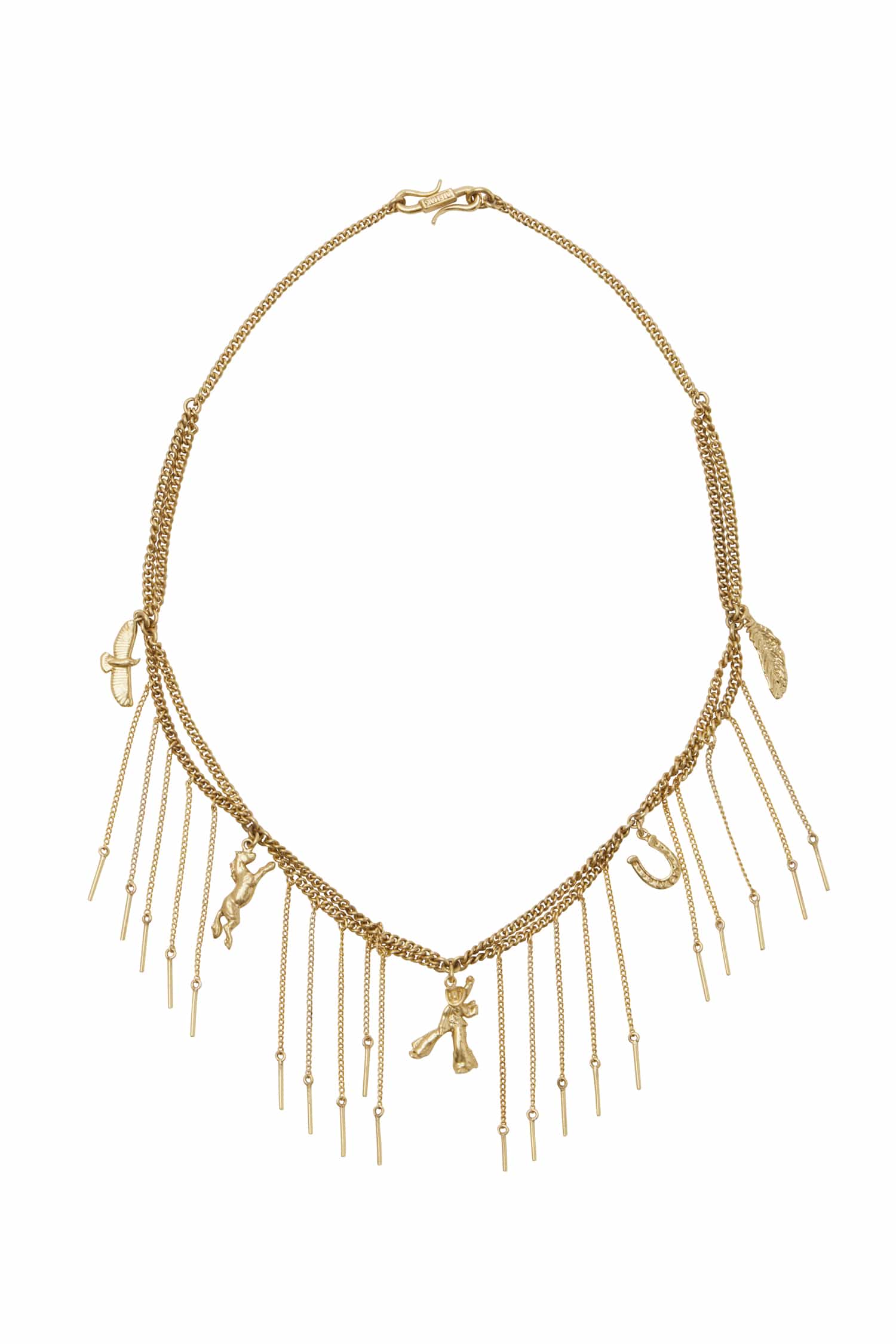 Alemäis Django collier doré breloques franges