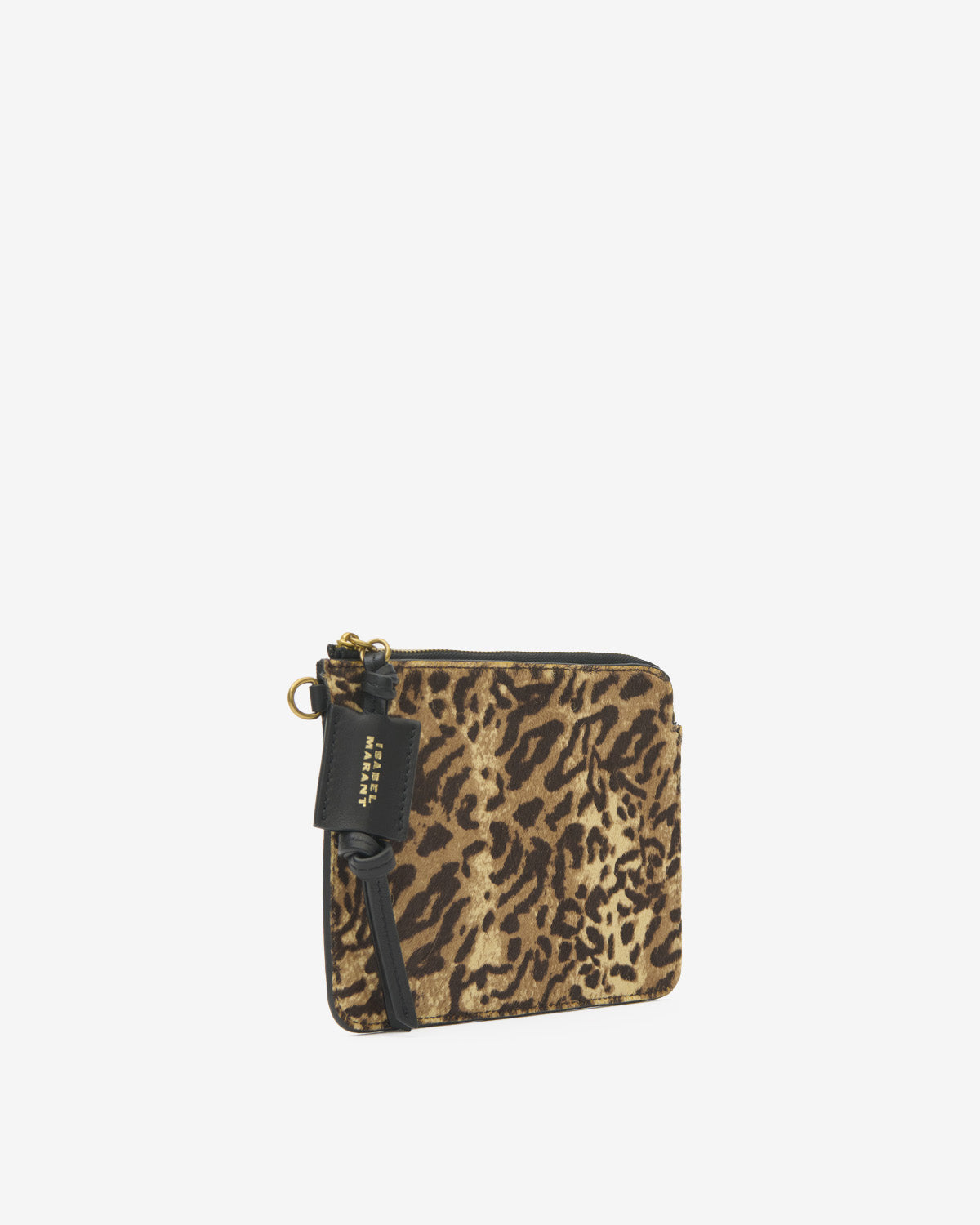 Isabel Marant Oskan pochette fauve cuir zèbre 20 cm