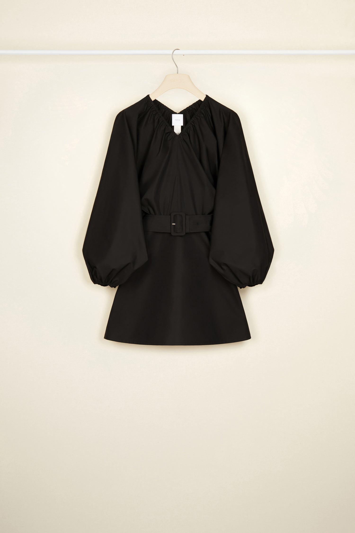 Patou robe mini coton bio ceinture noire 34
