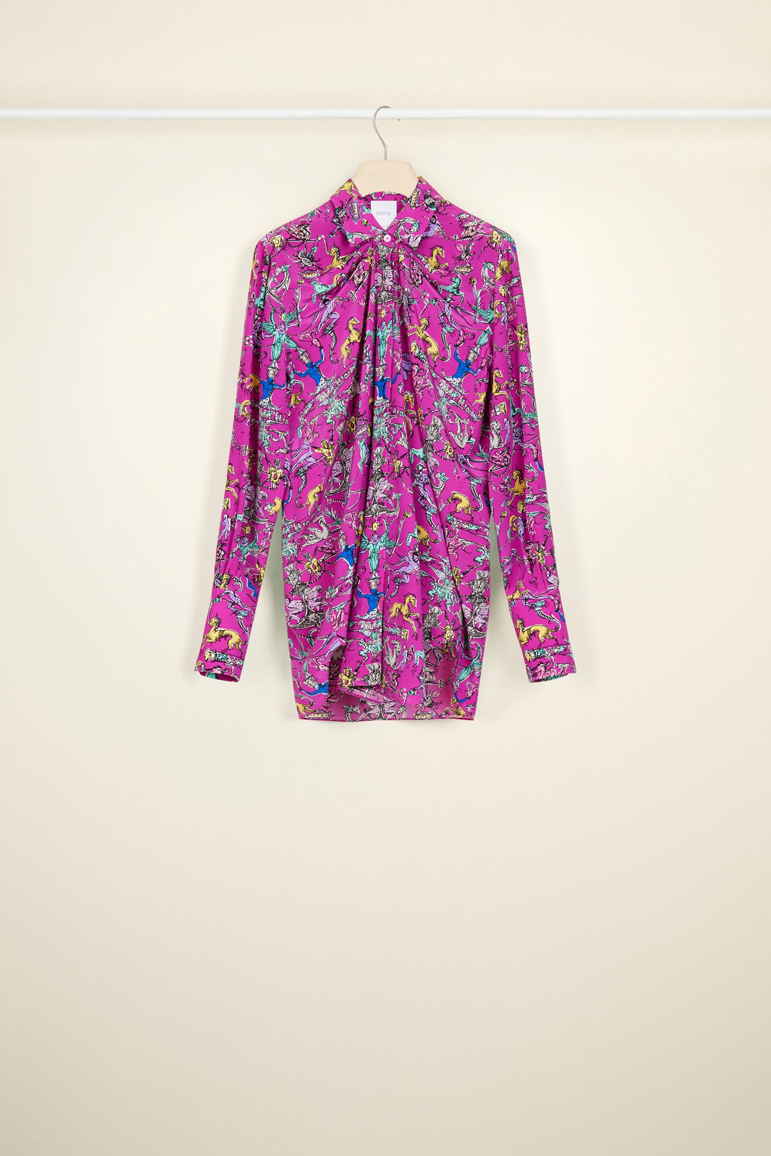 Patou P22BL00300145044 blouse soie drapée Berry Tales
