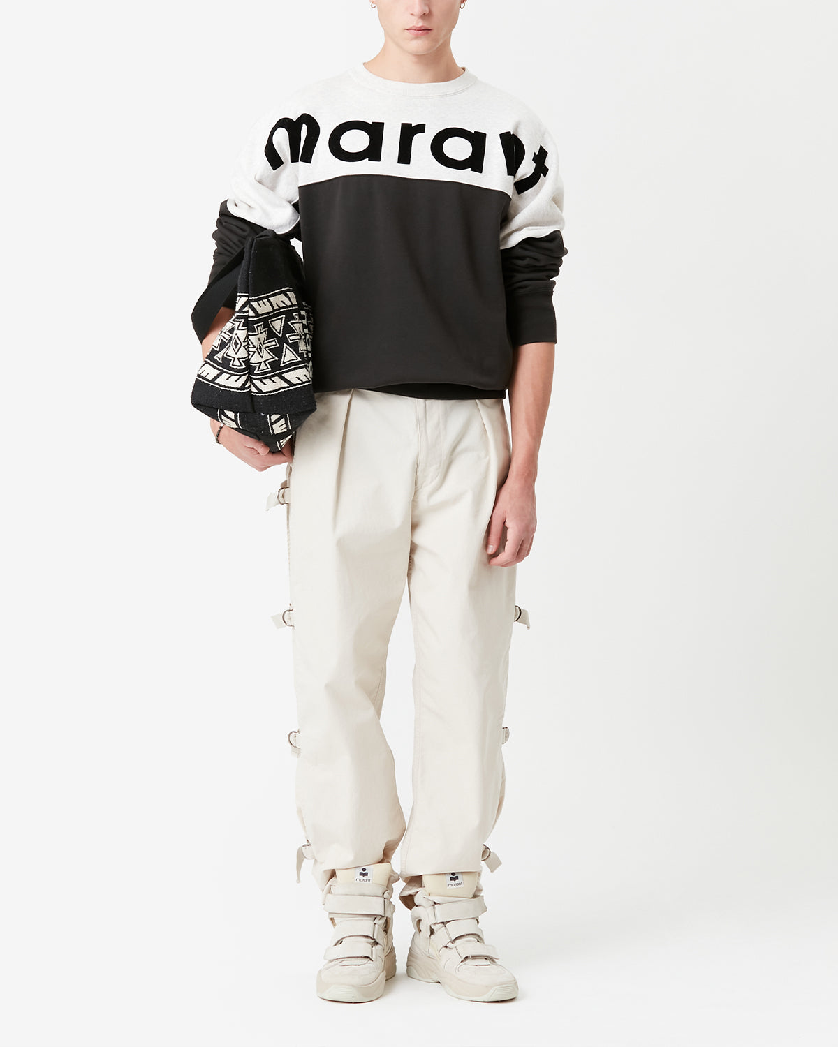 Isabel Marant Howley SW0031HA sweat noir délavé coton
