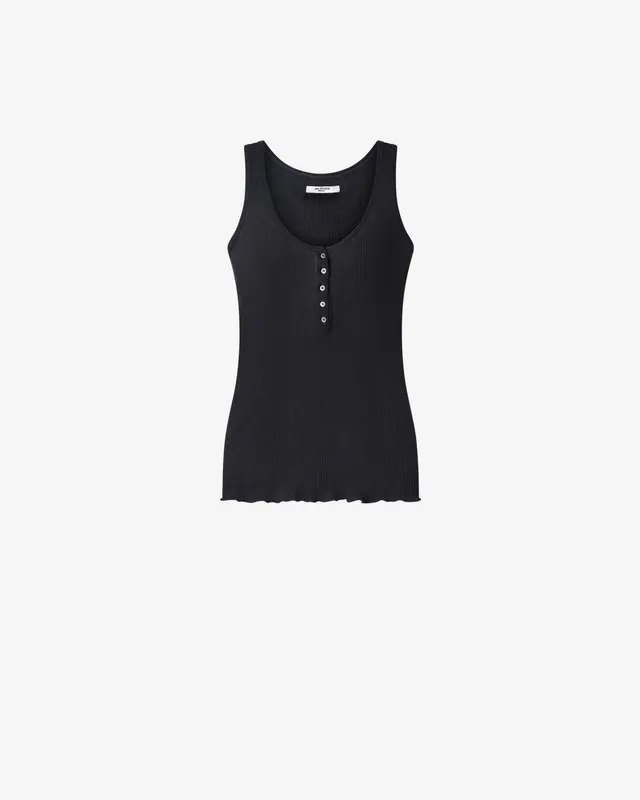Isabel Marant Helma débardeur soie noir délavé
