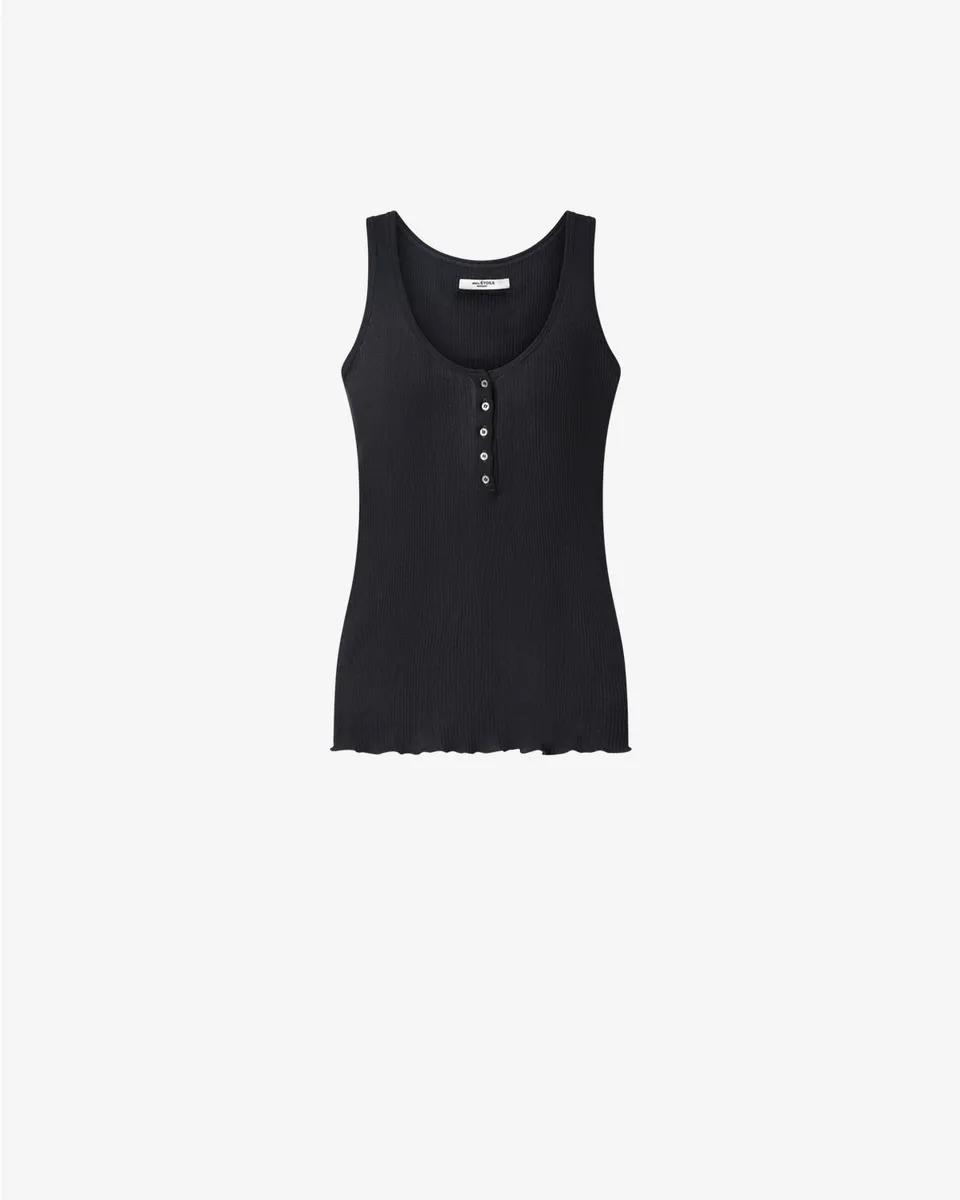 Isabel Marant Helma débardeur soie noir délavé