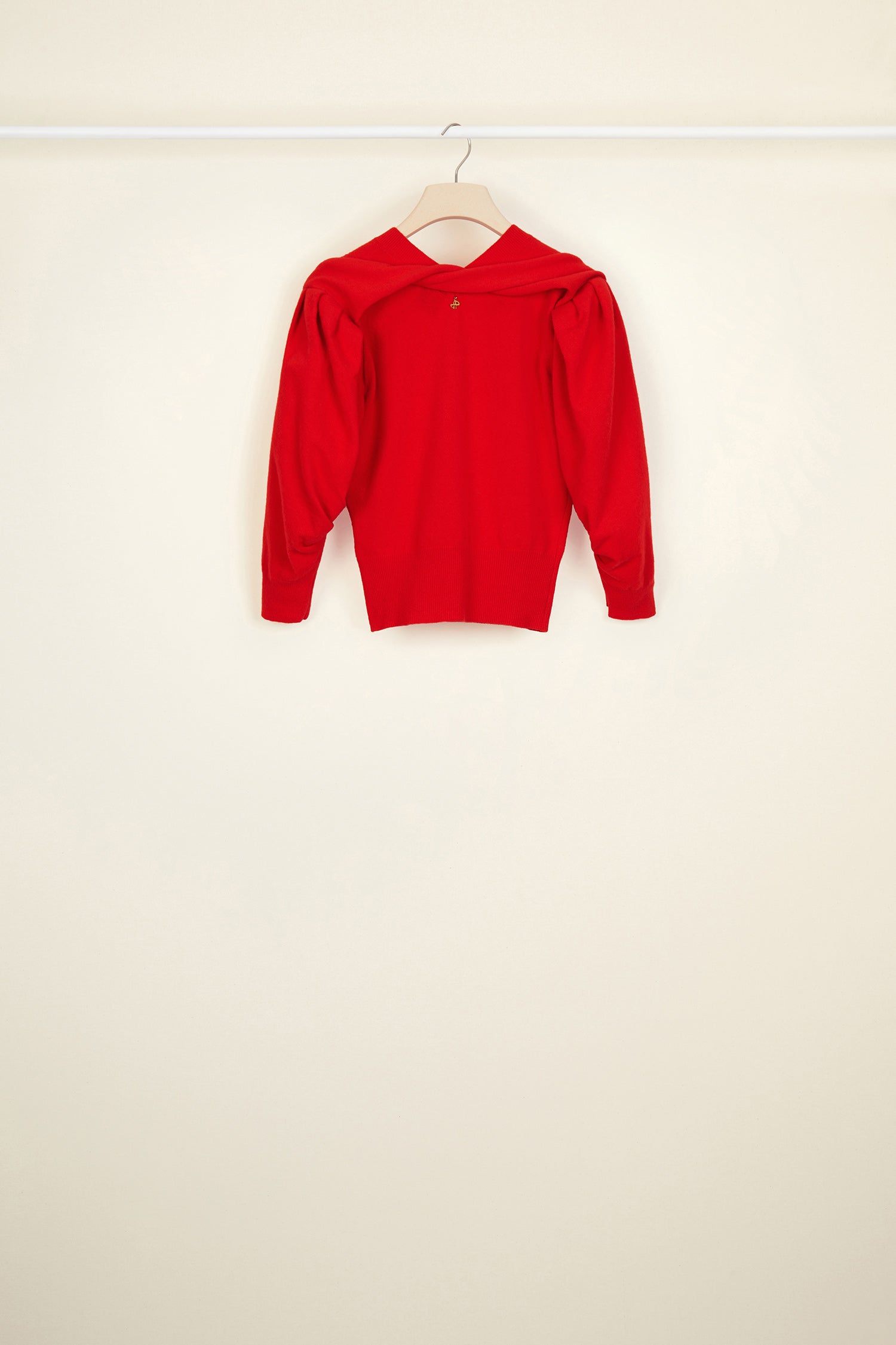 Patou Knitwear KN0168016302R pull col twist laine poppy