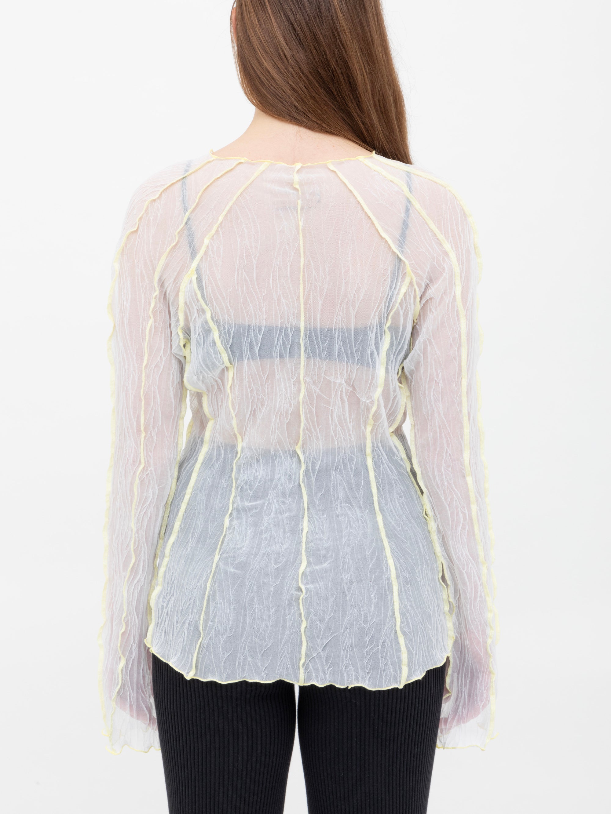 Ester Manas Crumpled Top blanc XS/S manches longues