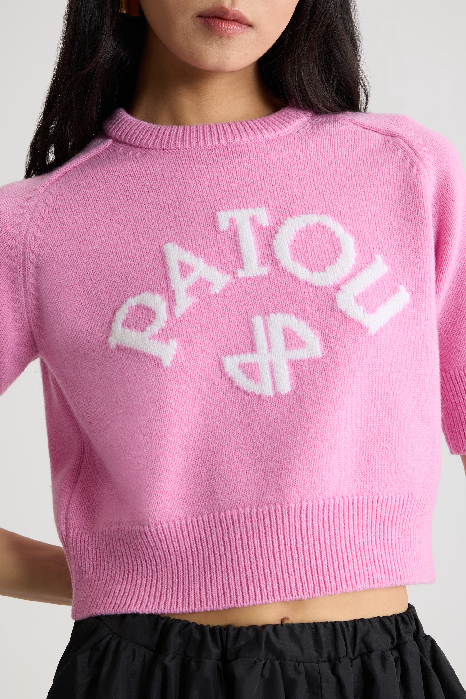 Patou Knitwear H25KN3038041458P pull Pink Pearl cropped