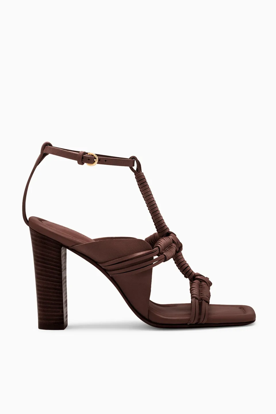 Ulla Johnson Aiko sandales talons chestnut cuir 95 mm