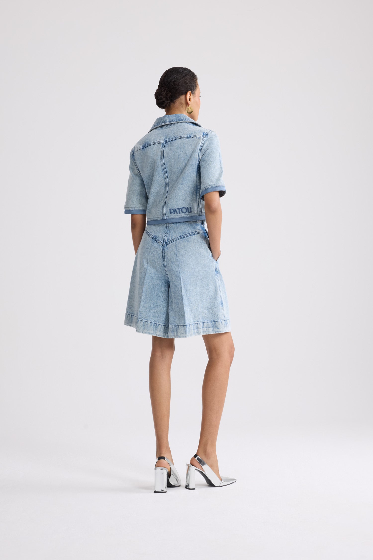 Patou Veste JA048 Denim Riviera Sky Blue manches courtes