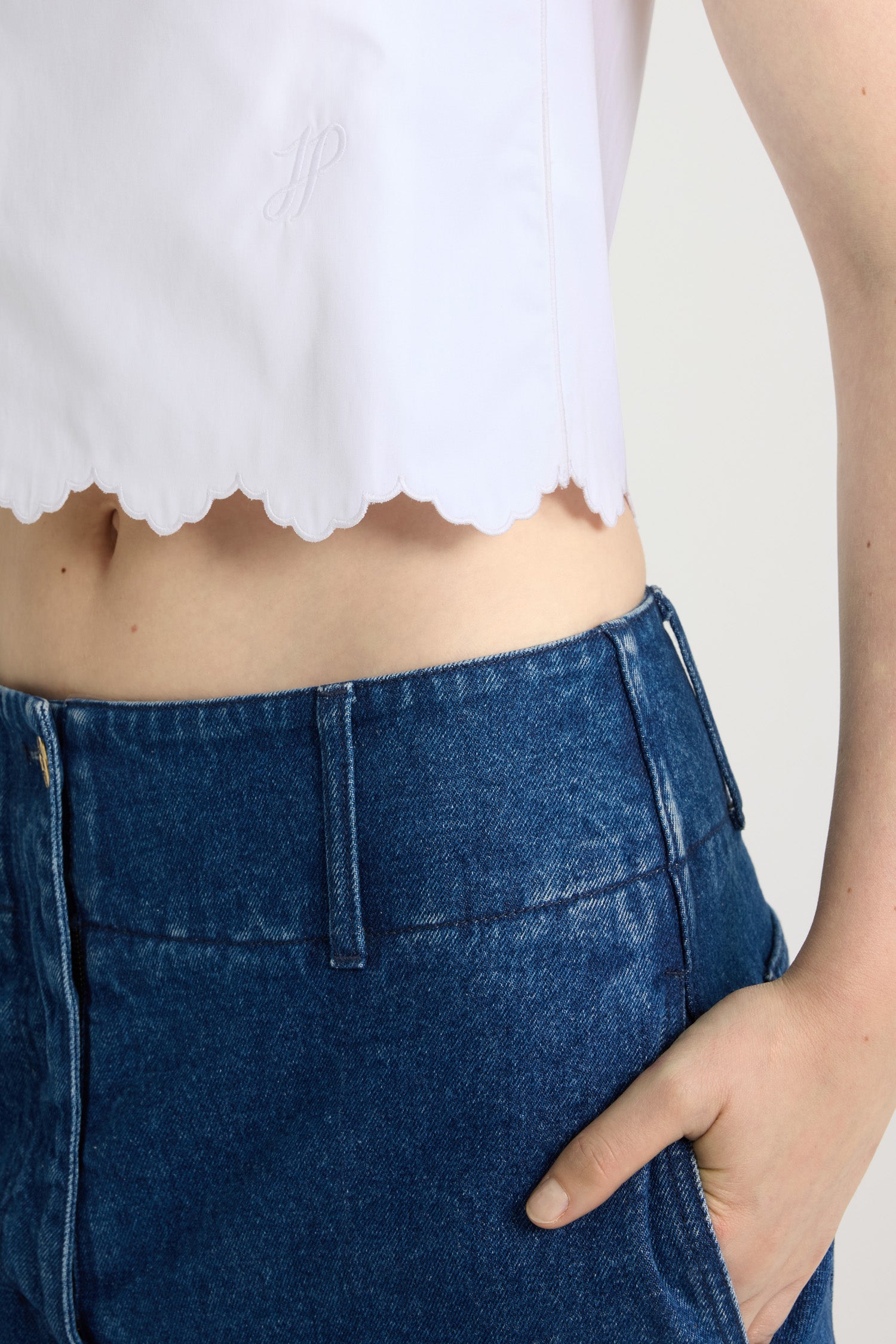 Patou pantalon jean droit coton bleu encre Ink Blue