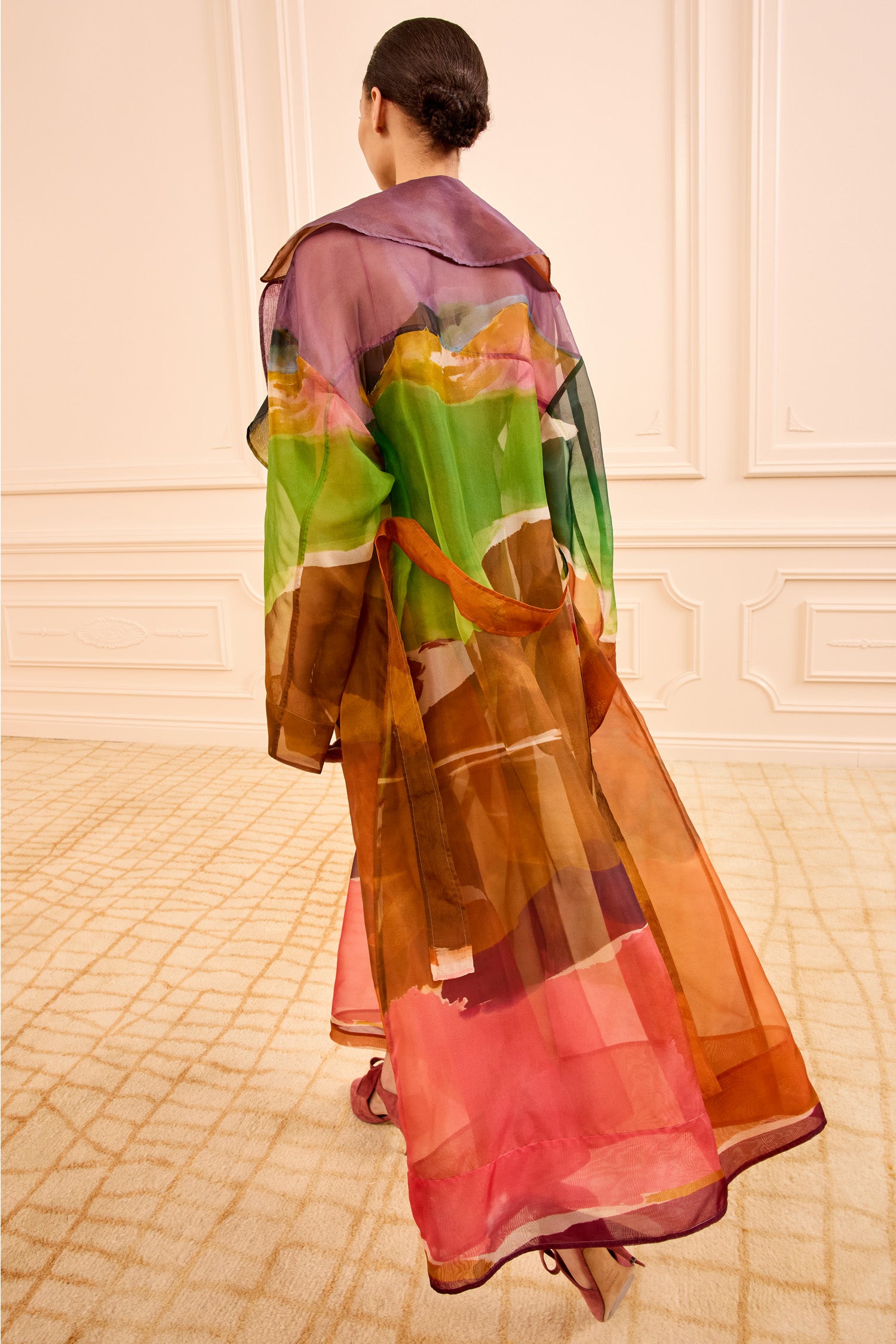Ulla Johnson Novalie Trench Soie Organza Multicolore