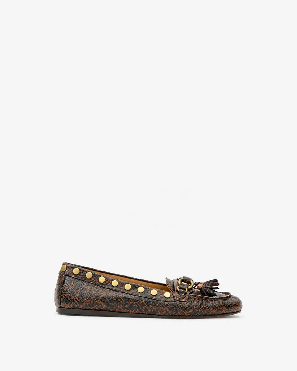 Isabel Marant Faxel mocassins cuir mocha pompons