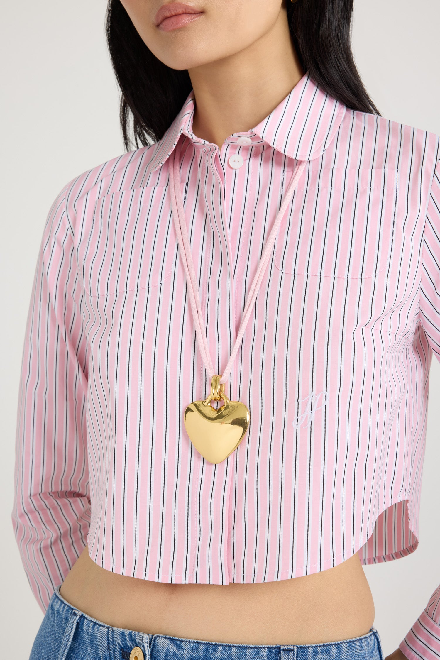 Patou Jewellery JW150 collier coeur rose cordon TU