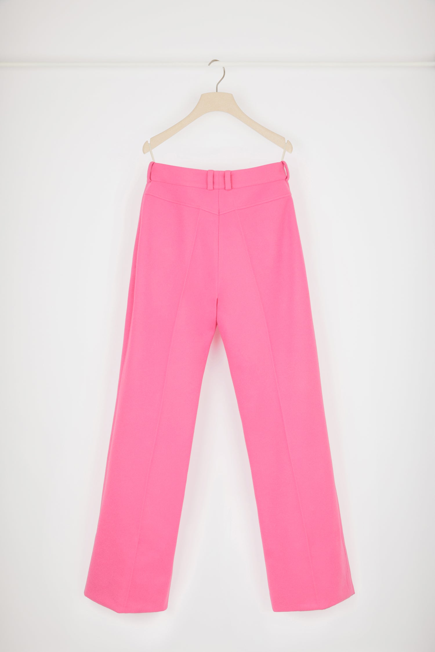 Patou H22TR021 pantalon évasé Darling Pink laine cachemire