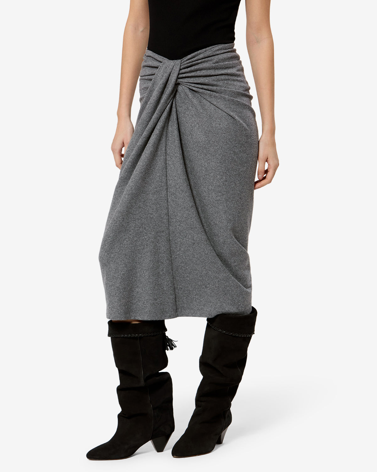 Isabel Marant Jeldia jupe midi gris jersey 34-44