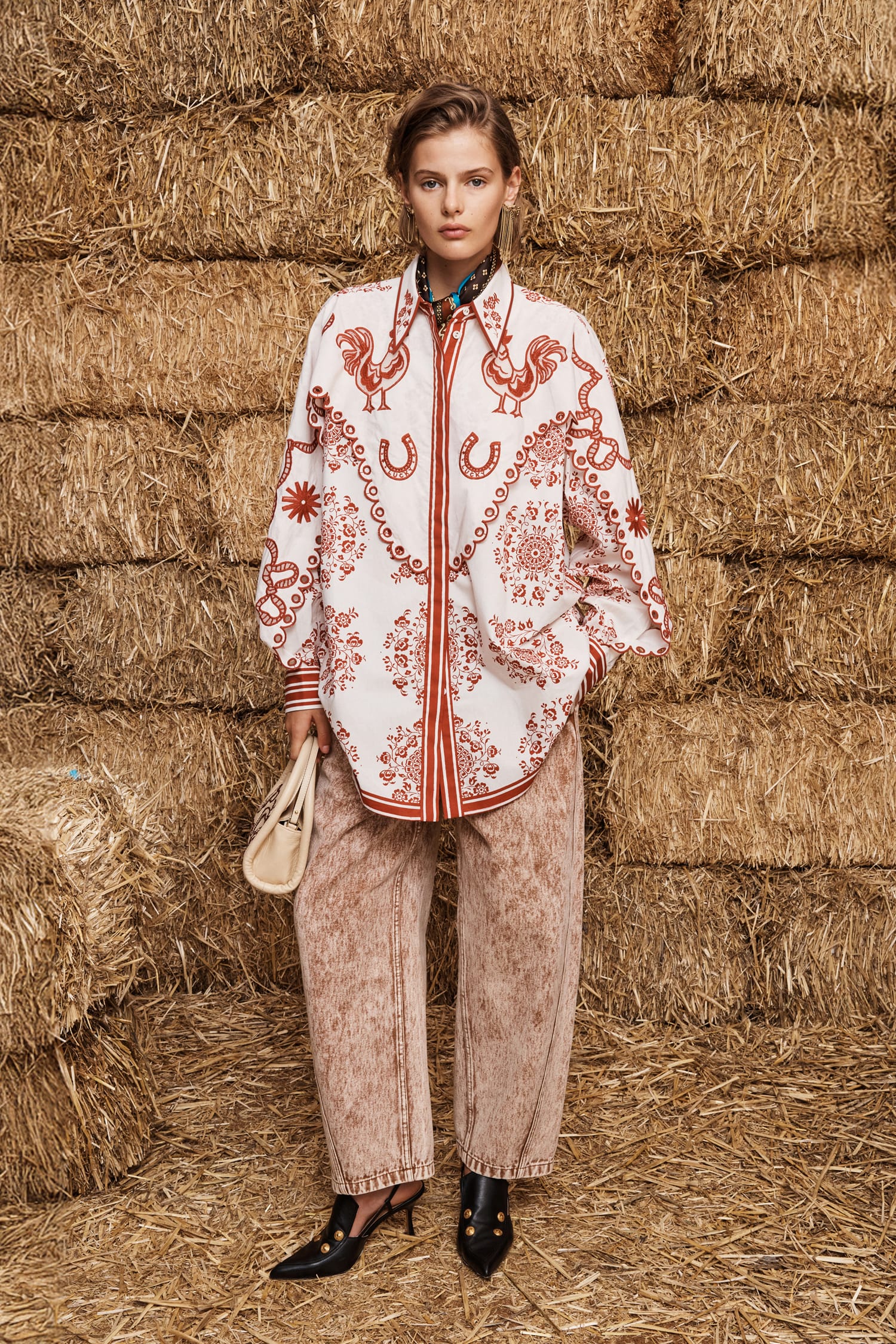 Alemais Giddy chemise brodée coton manches longues
