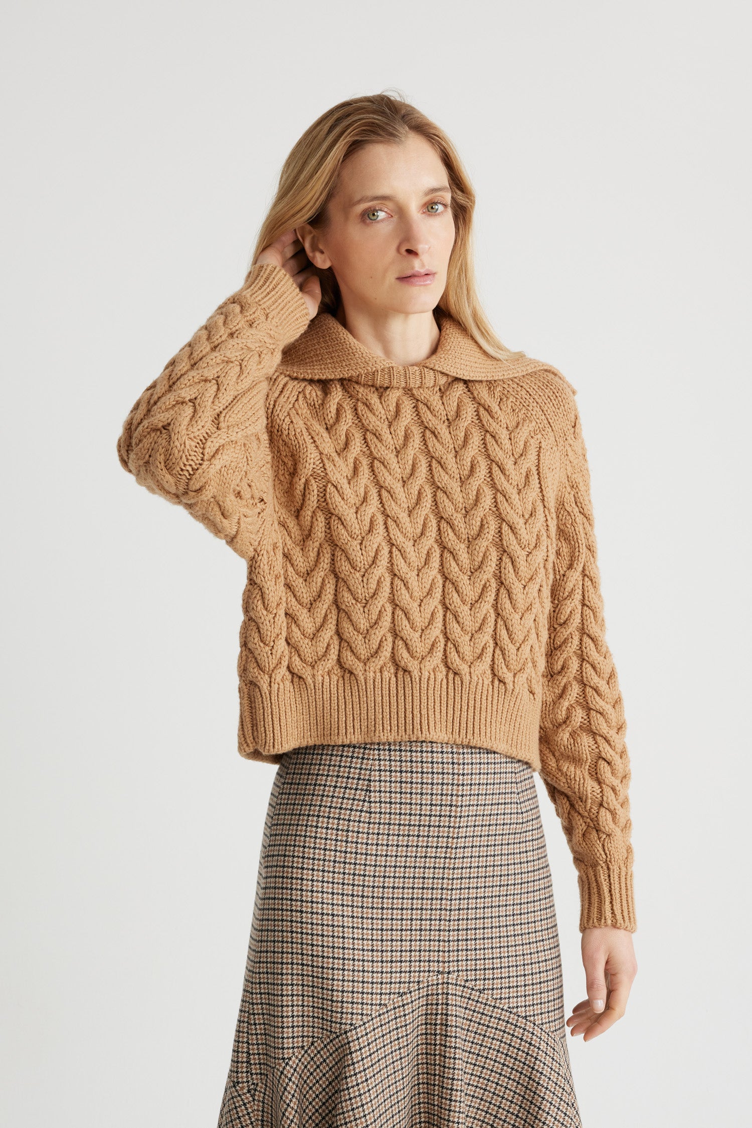 Patou KN199 pull torsadé Chestnut laine