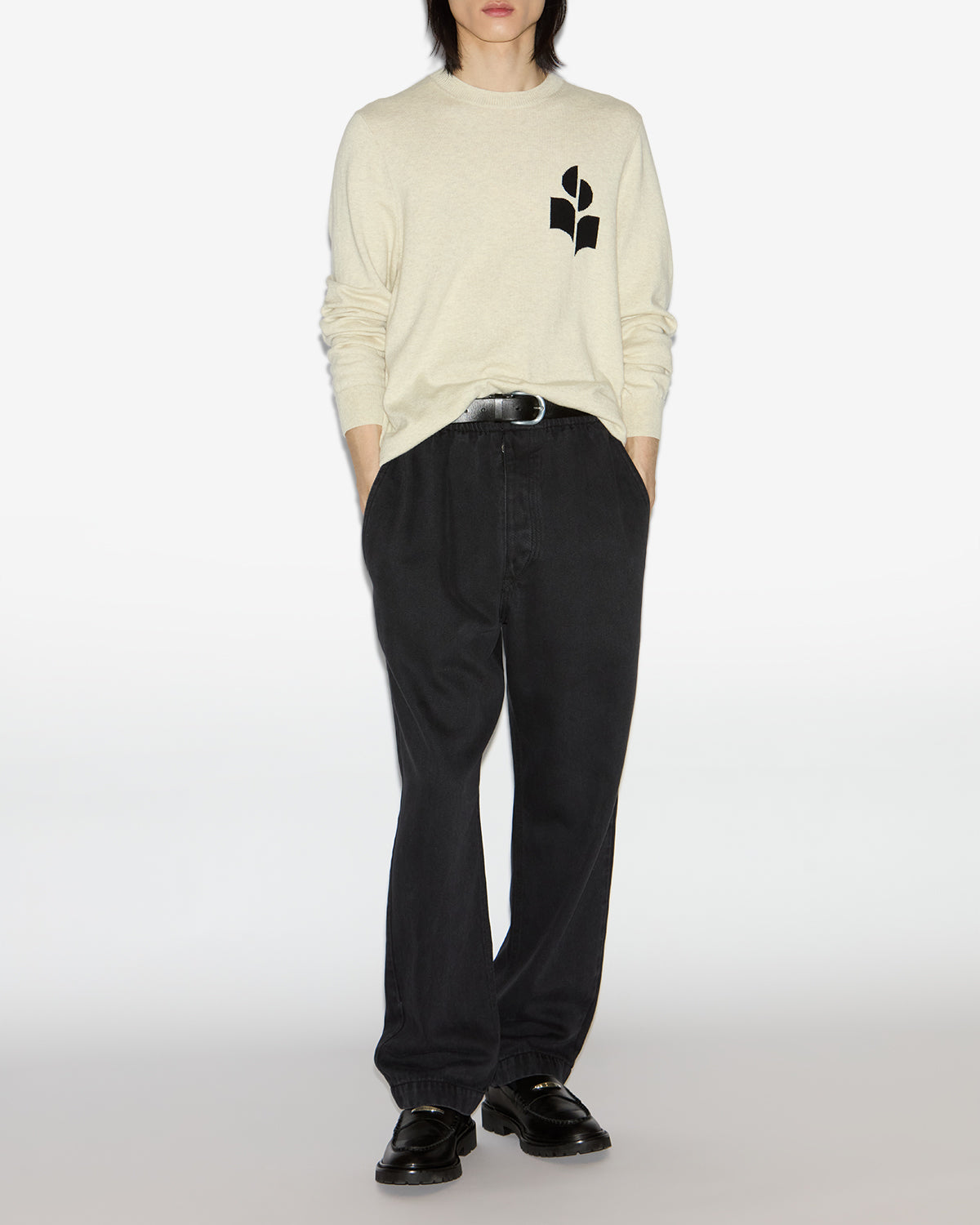 Isabel Marant Mailles Pull Evans pull gris clair laine
