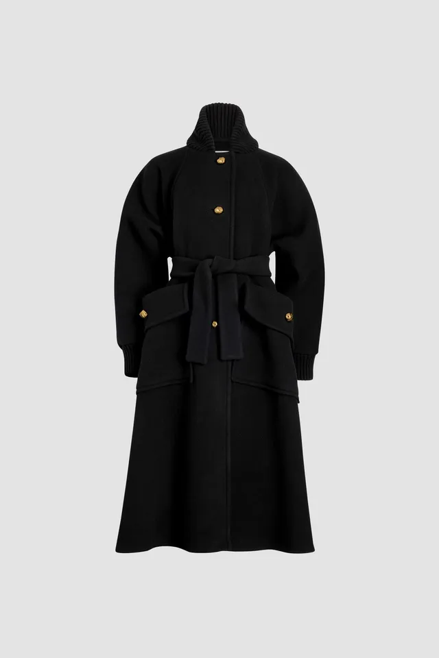 Patou Coats manteau CO022 noir laine cachemire oversize