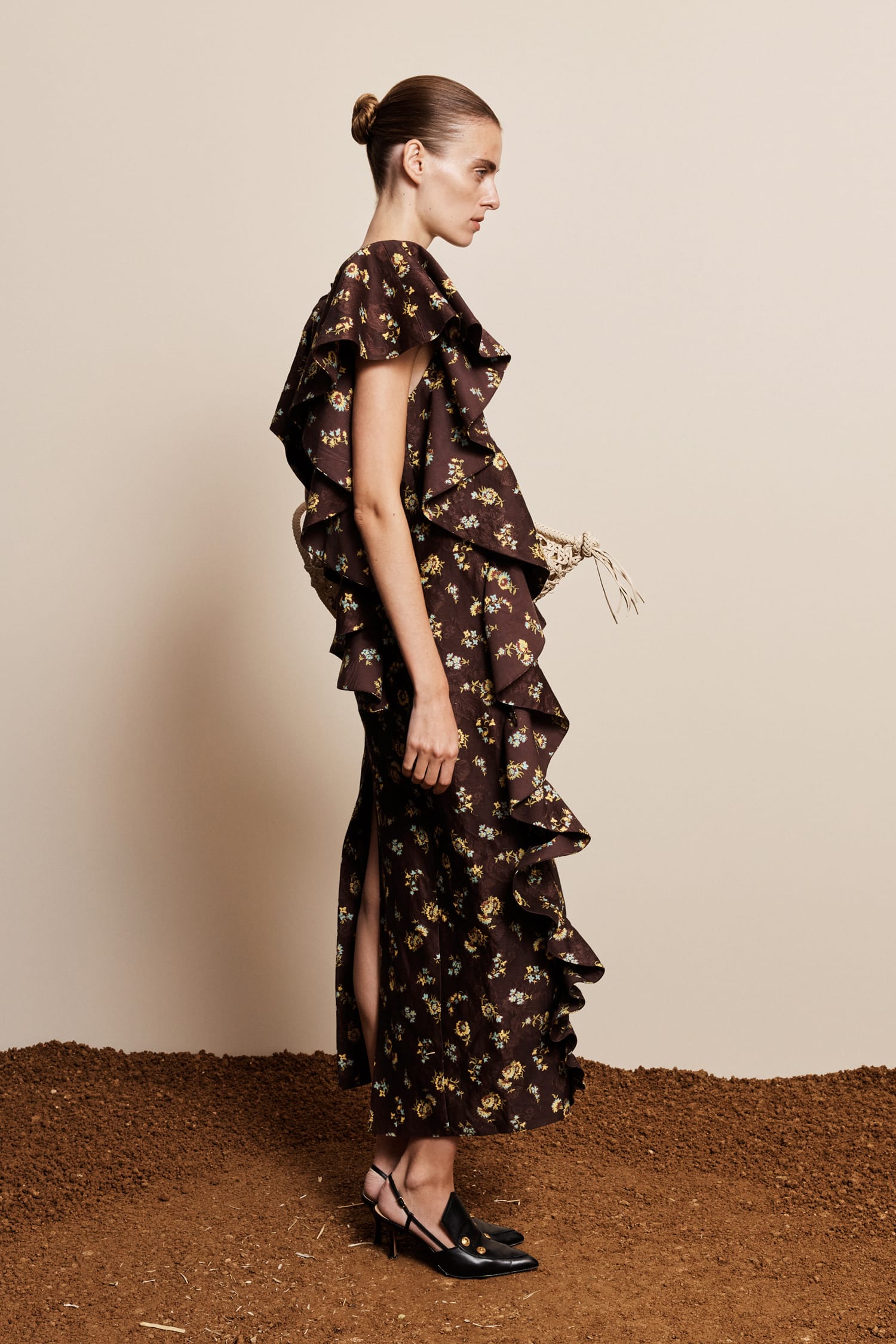 Alemaïs Lilah Midi Dress Exclusive robe midi lin volants