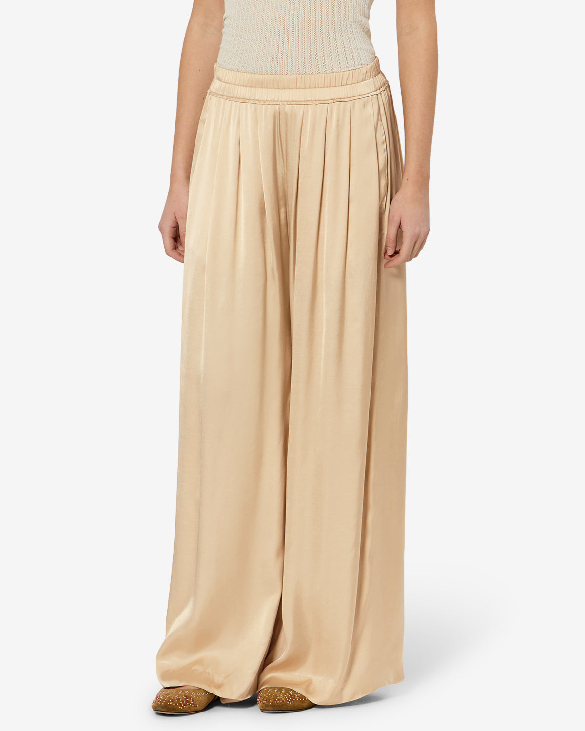 Isabel Marant Nolia pantalon satin beige large