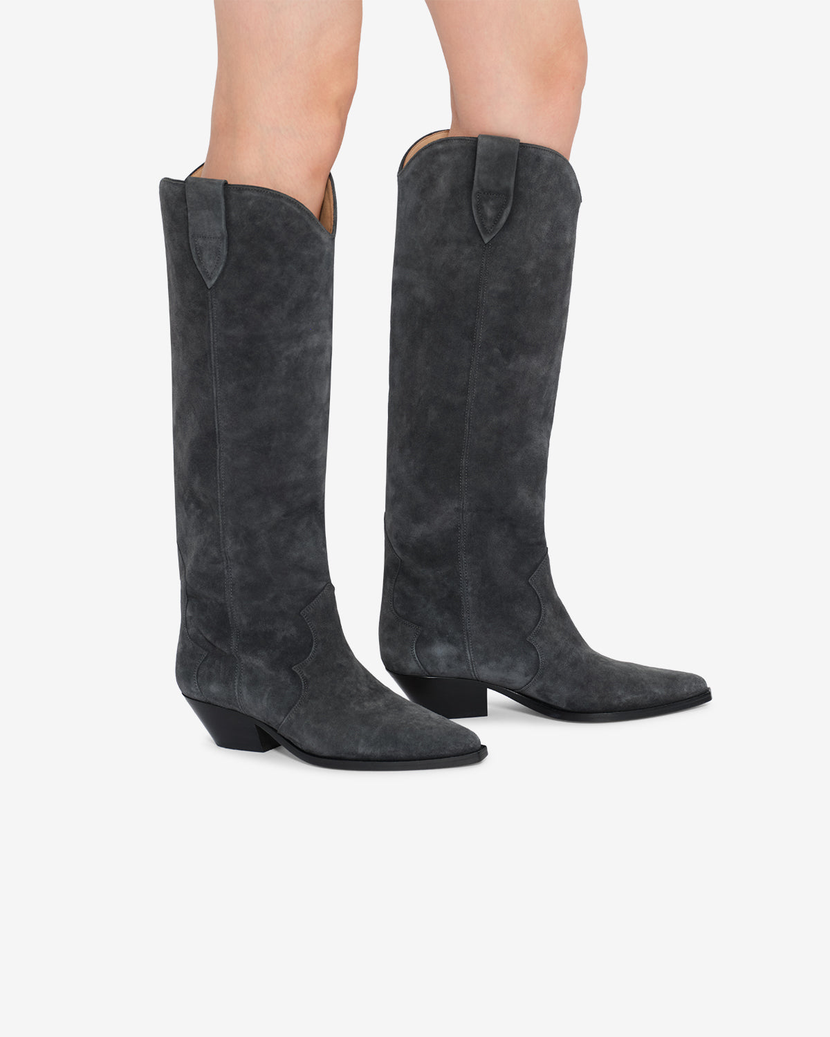 Isabel Marant Denvee bottes cuir noir délavé santiag