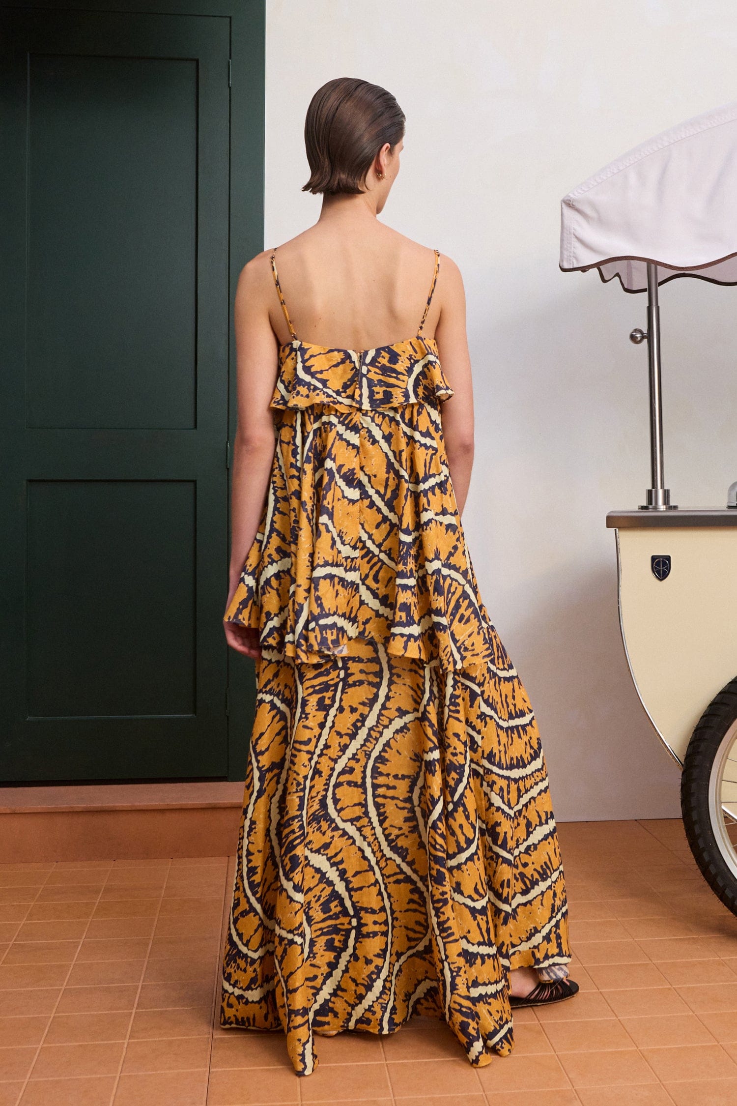 Alemaïs Ripple Dress robe maxi ramie volants