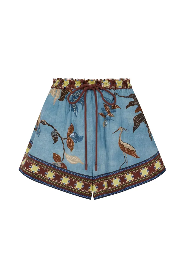 Alemäis Georgie Short short lin imprimé botanique