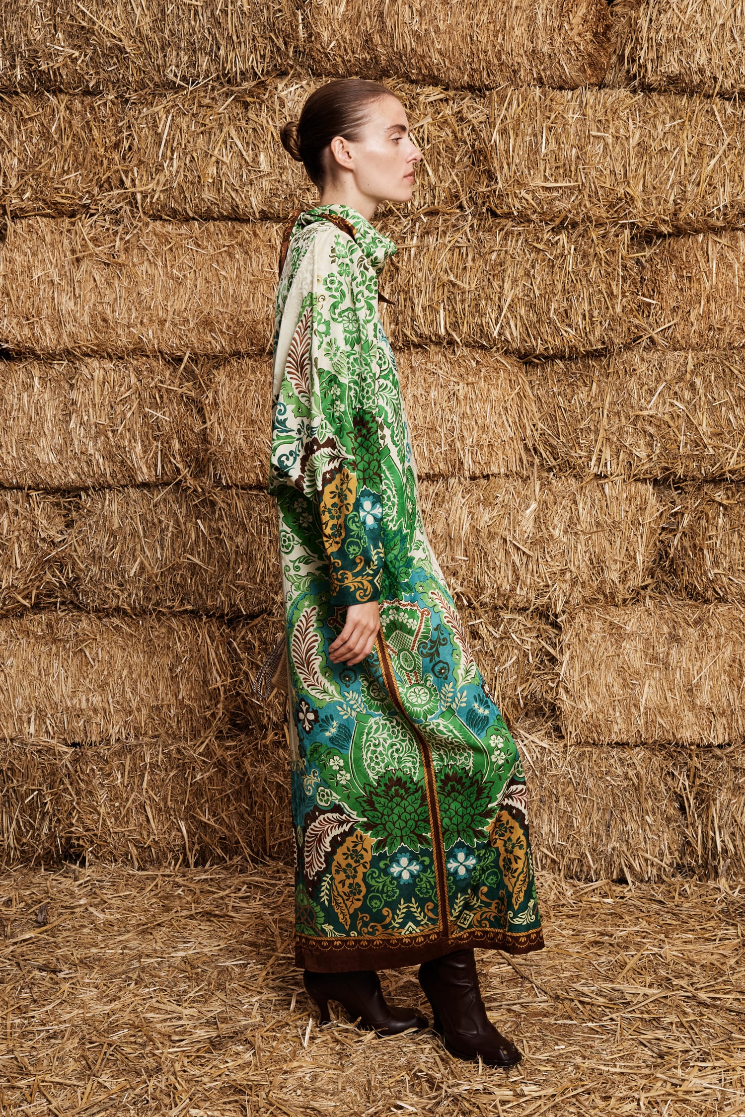 Alemaïs Florence robe midi satin botanique
