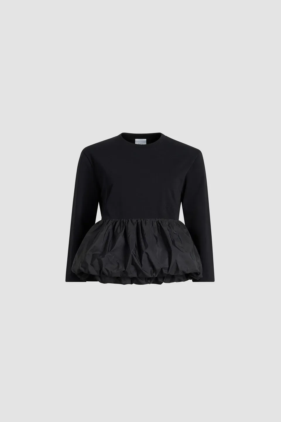 Patou JE191 t-shirt coton noir volant faille